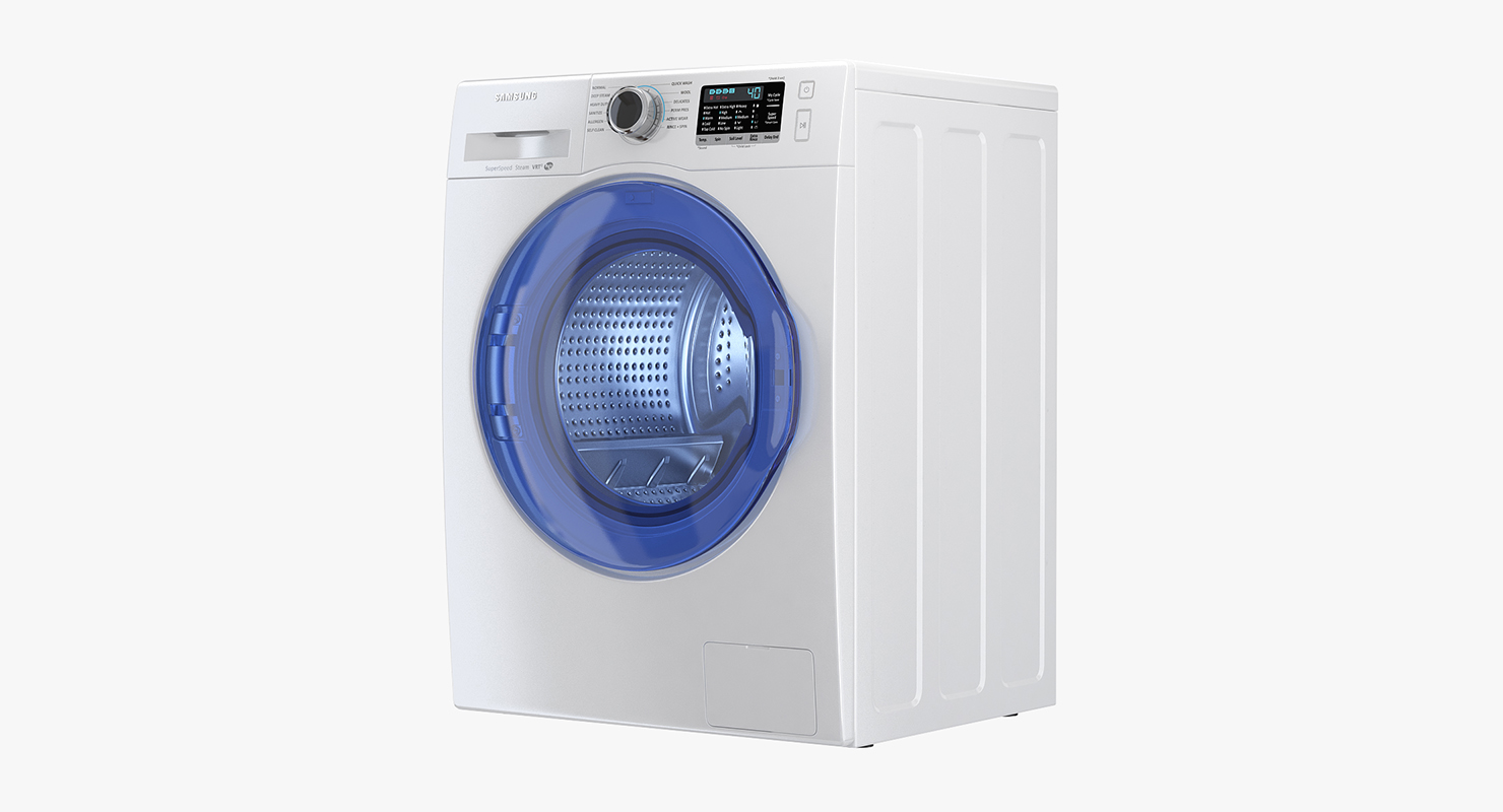 3D model Front Load Washing Machine and Dryer Samsung White