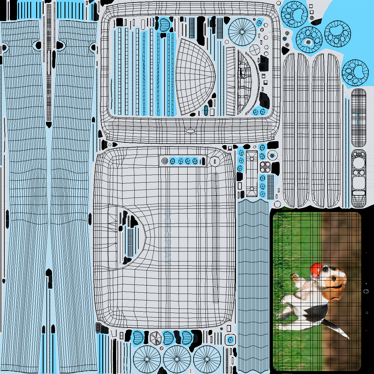 3D Dogsplay TV Video Device with Dog model