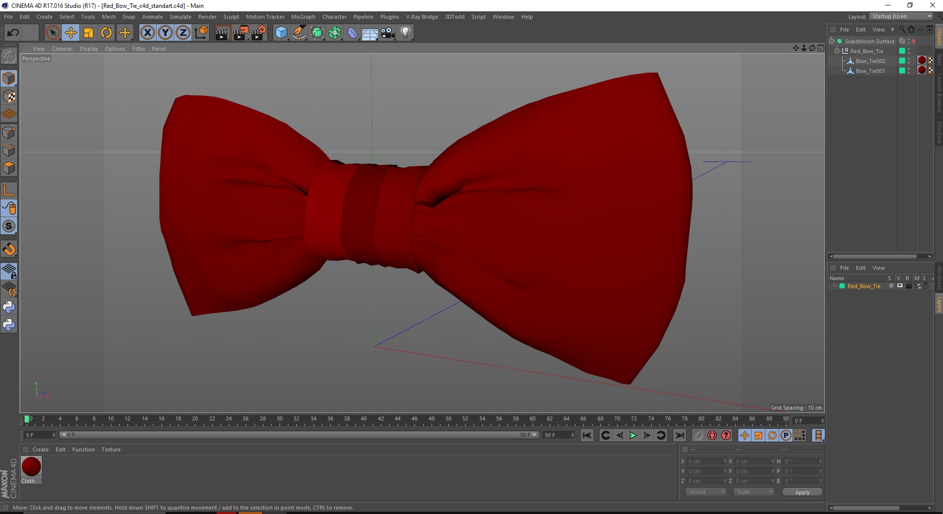 3D Red Bow Tie