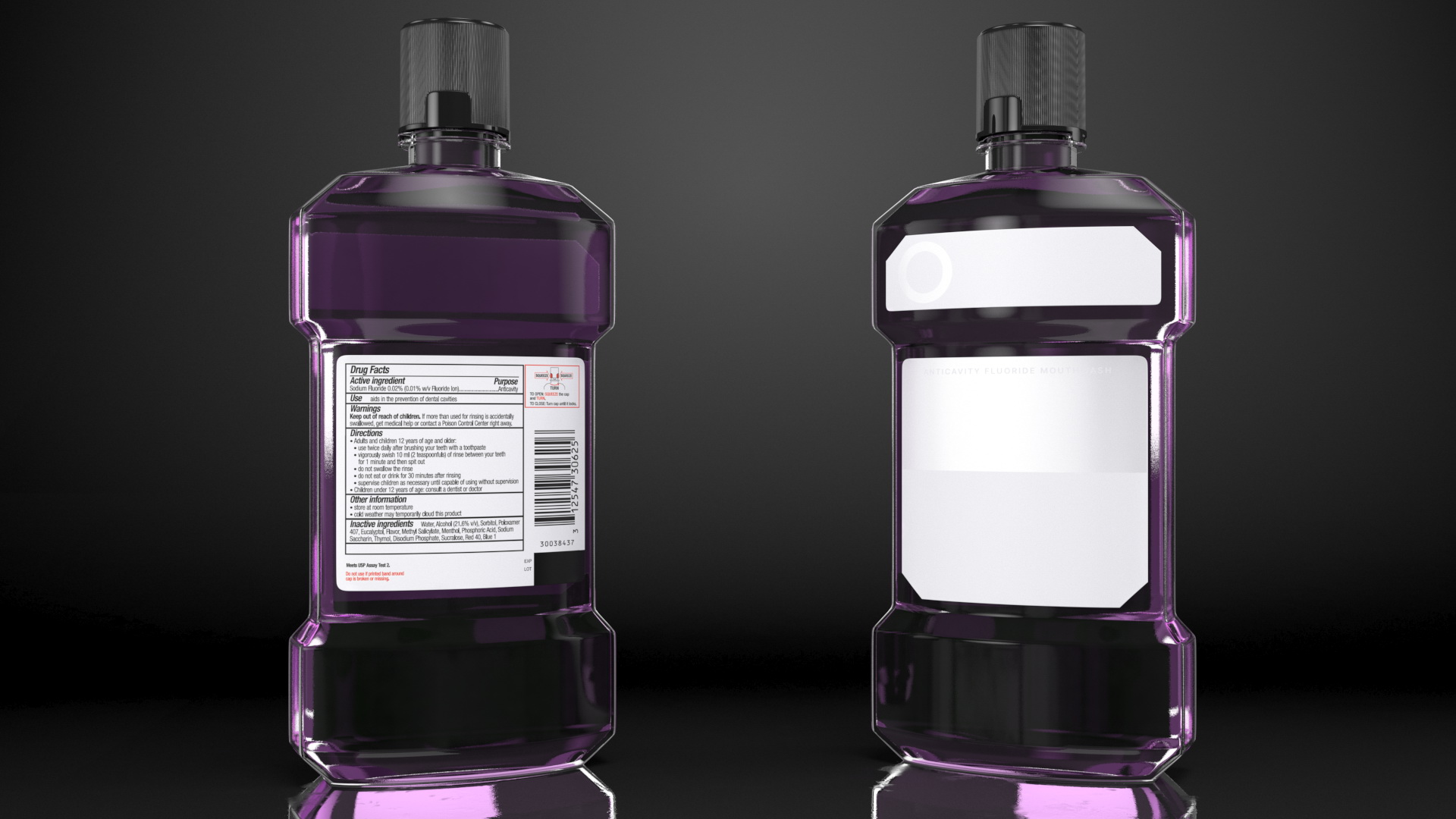 3D model Antiseptic Mouthwash 1L Bottle