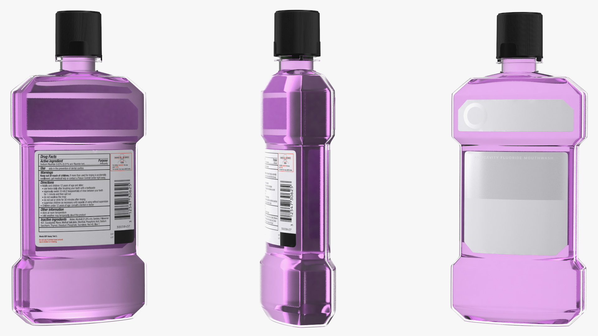 3D model Antiseptic Mouthwash 1L Bottle