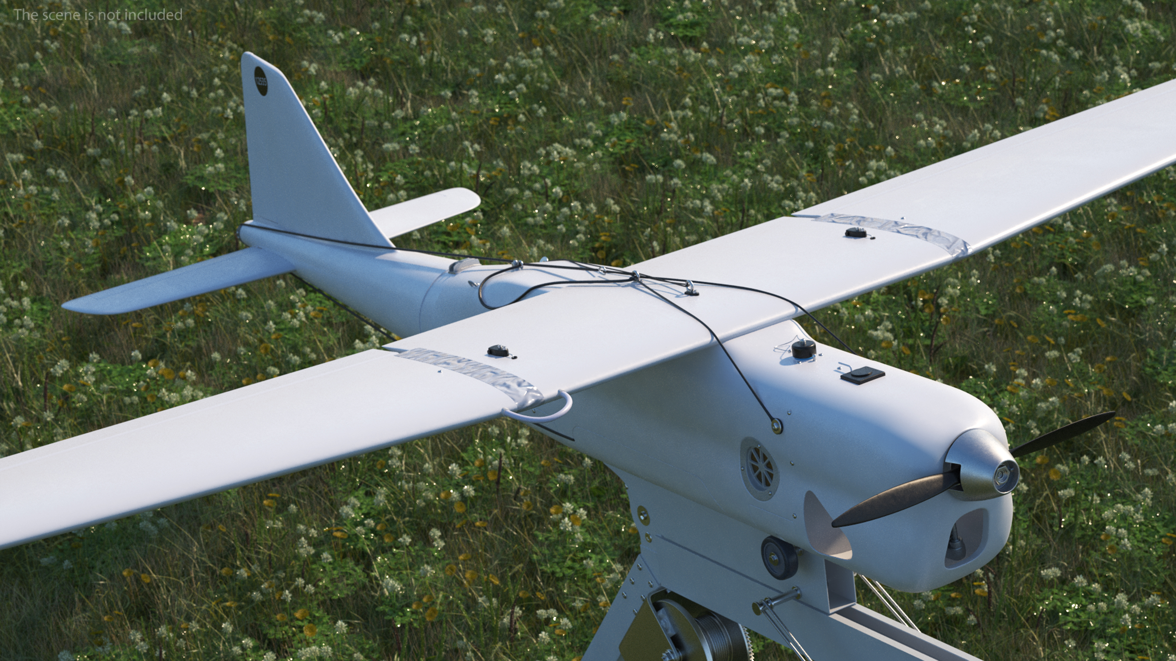 3D Russian UAV Orlan 10 with Launch Catapult