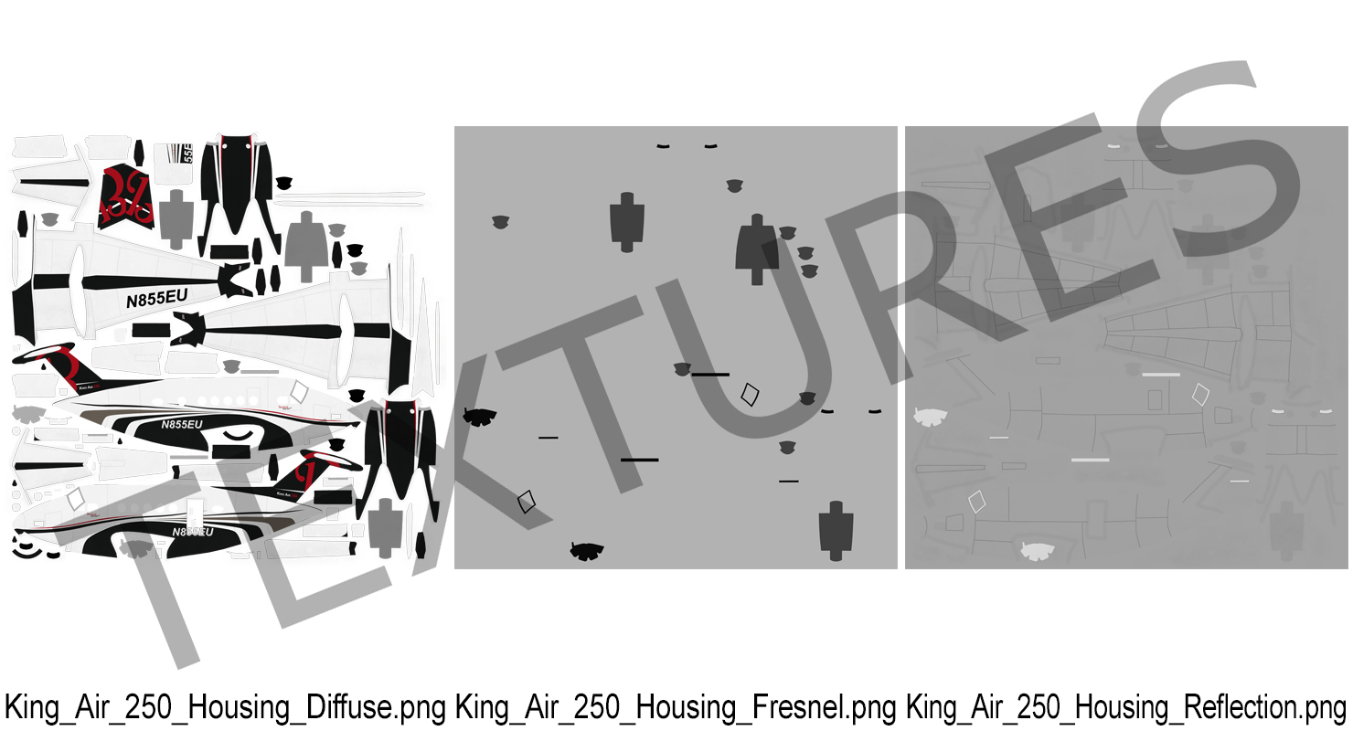 3D Beechcraft Super King Air 250 Rigged