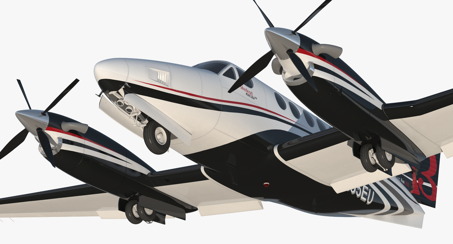 3D Beechcraft Super King Air 250 Rigged