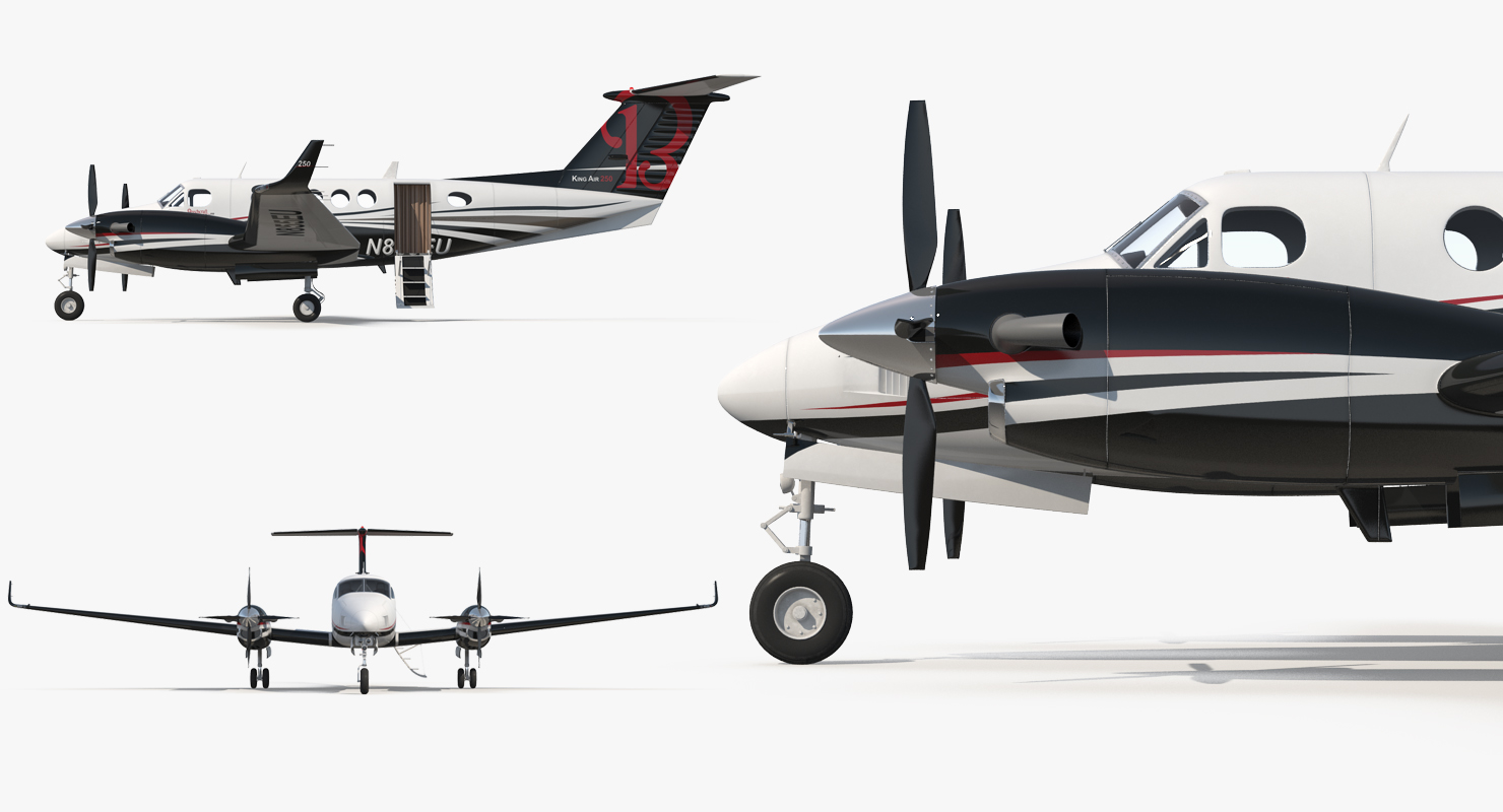 3D Beechcraft Super King Air 250 Rigged