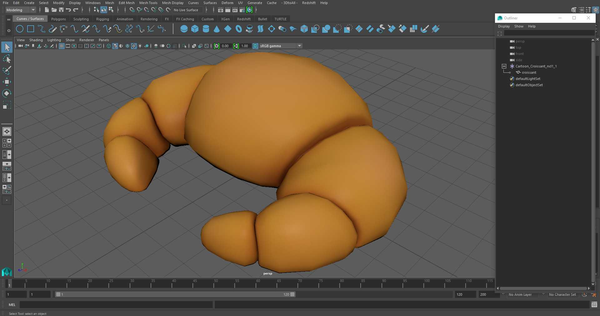 Cartoon Croissant 3D