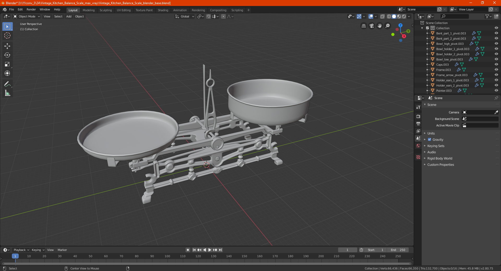 Vintage Kitchen Balance Scale 3D model