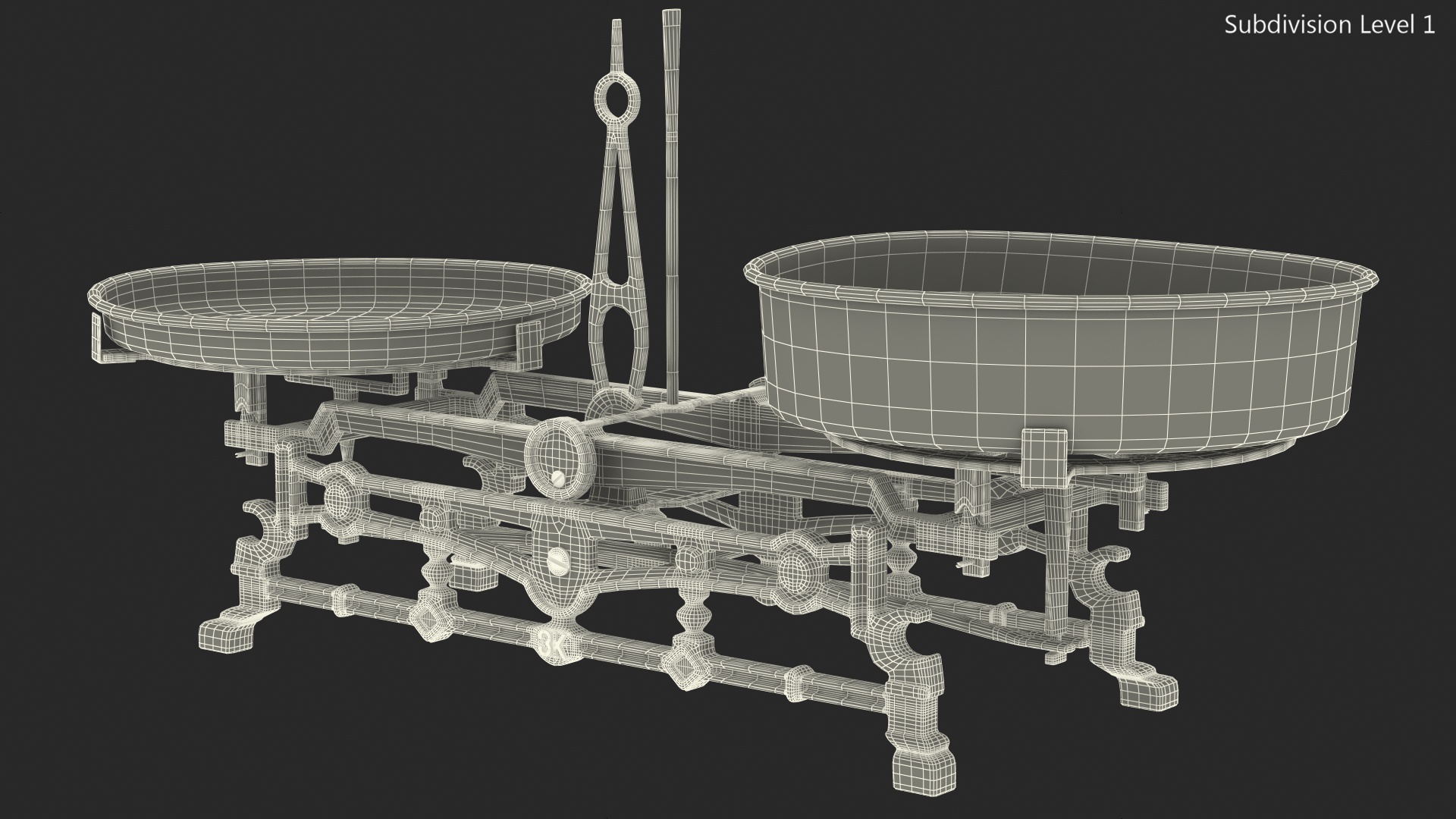 Vintage Kitchen Balance Scale 3D model