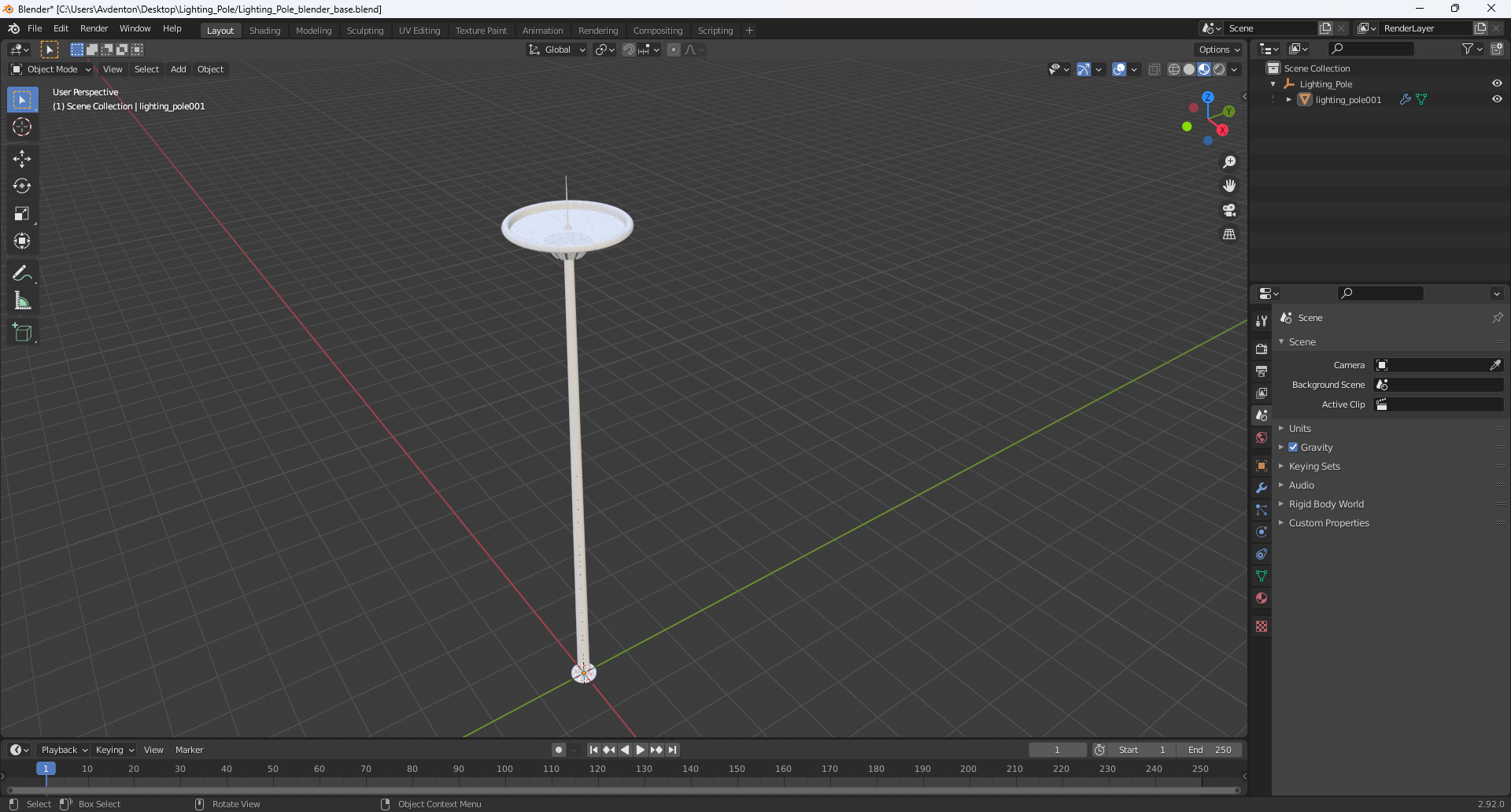 3D Lighting Pole model