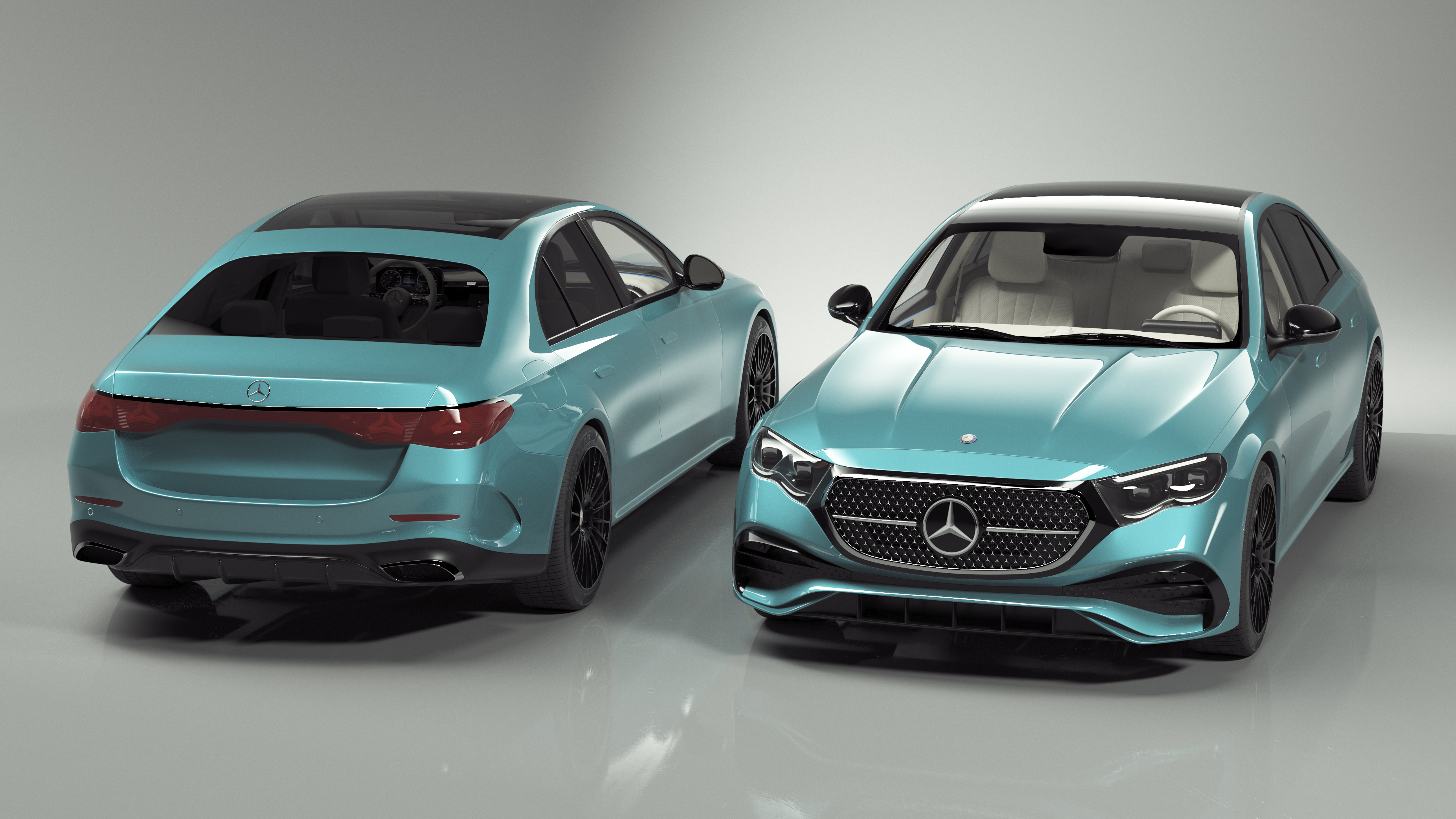 3D model New Mercedes E-Class 2023 Blue