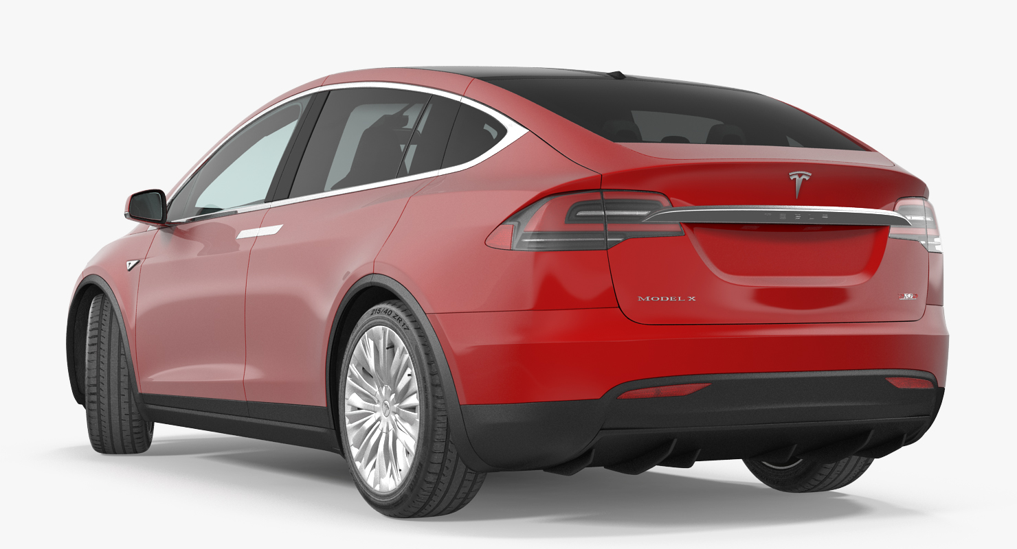 Tesla Model X 90D 2017 Rigged 3D model