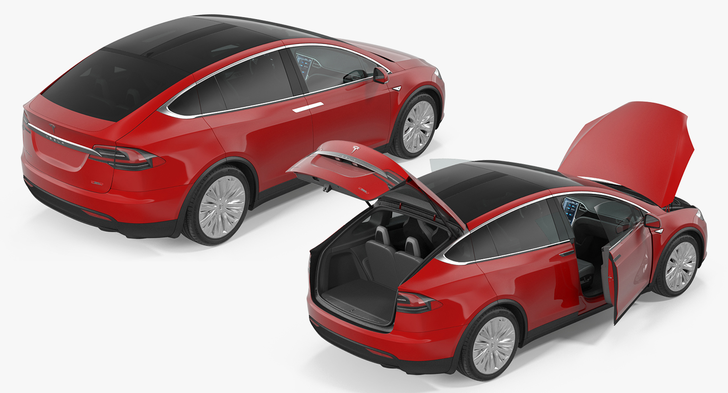 Tesla Model X 90D 2017 Rigged 3D model