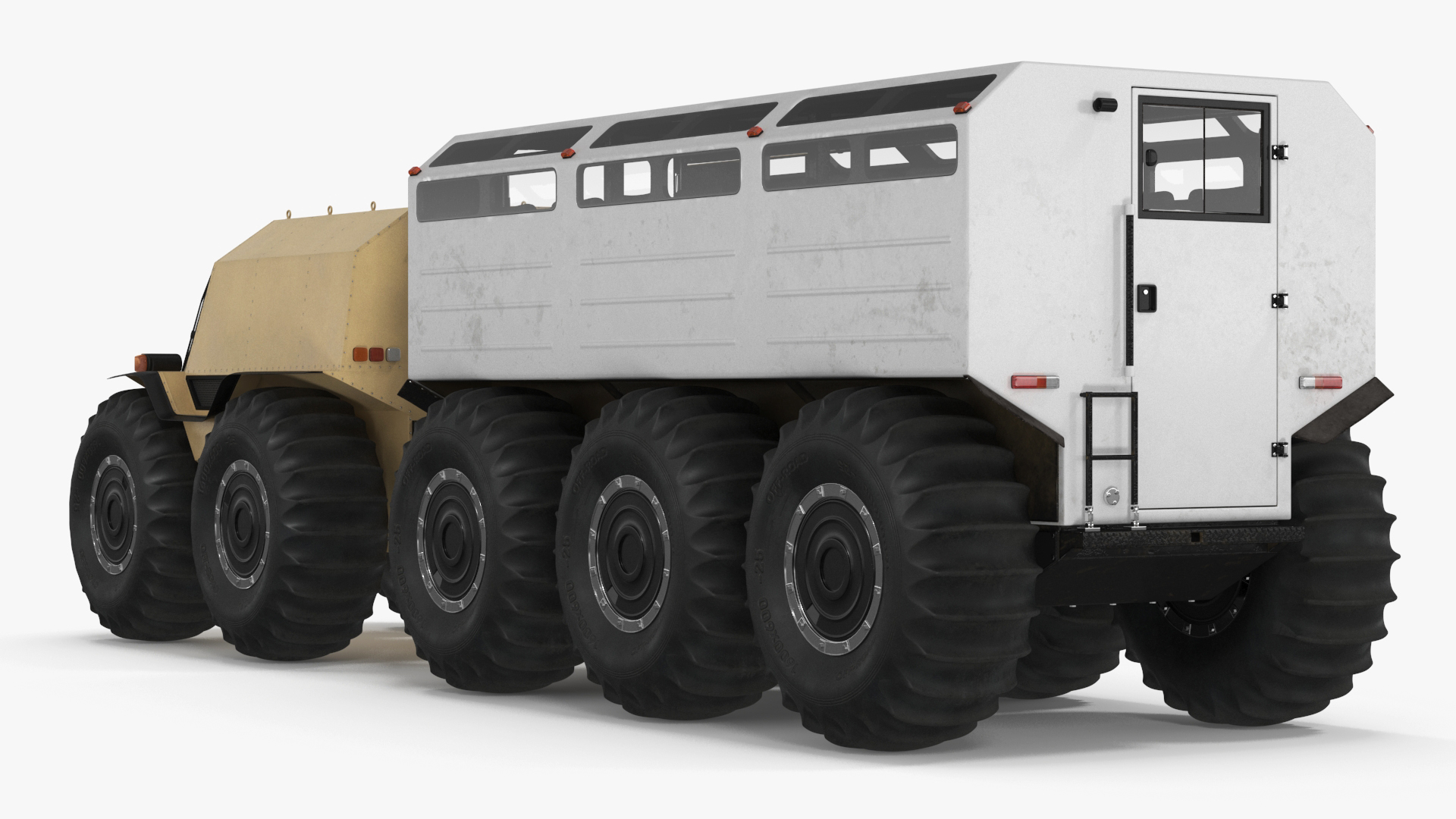 3D Sherp ATV with Trailer Light Gray model