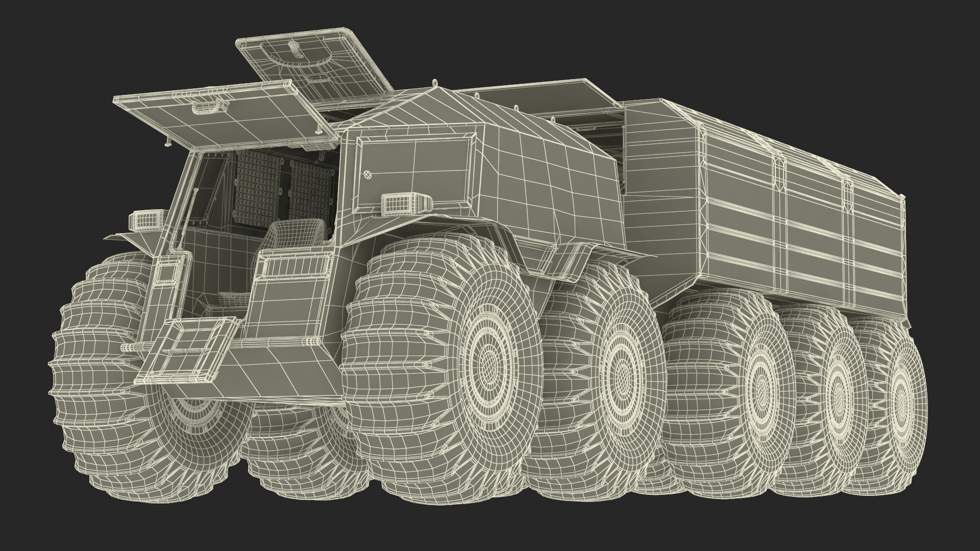 3D Sherp ATV with Trailer Light Gray model