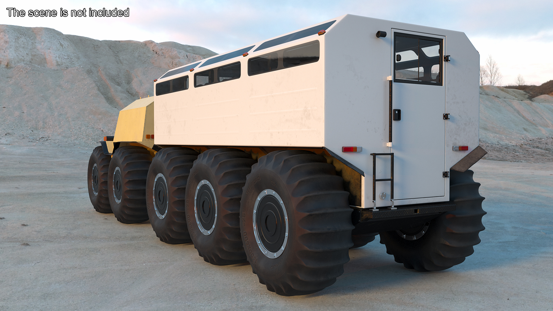 3D Sherp ATV with Trailer Light Gray model