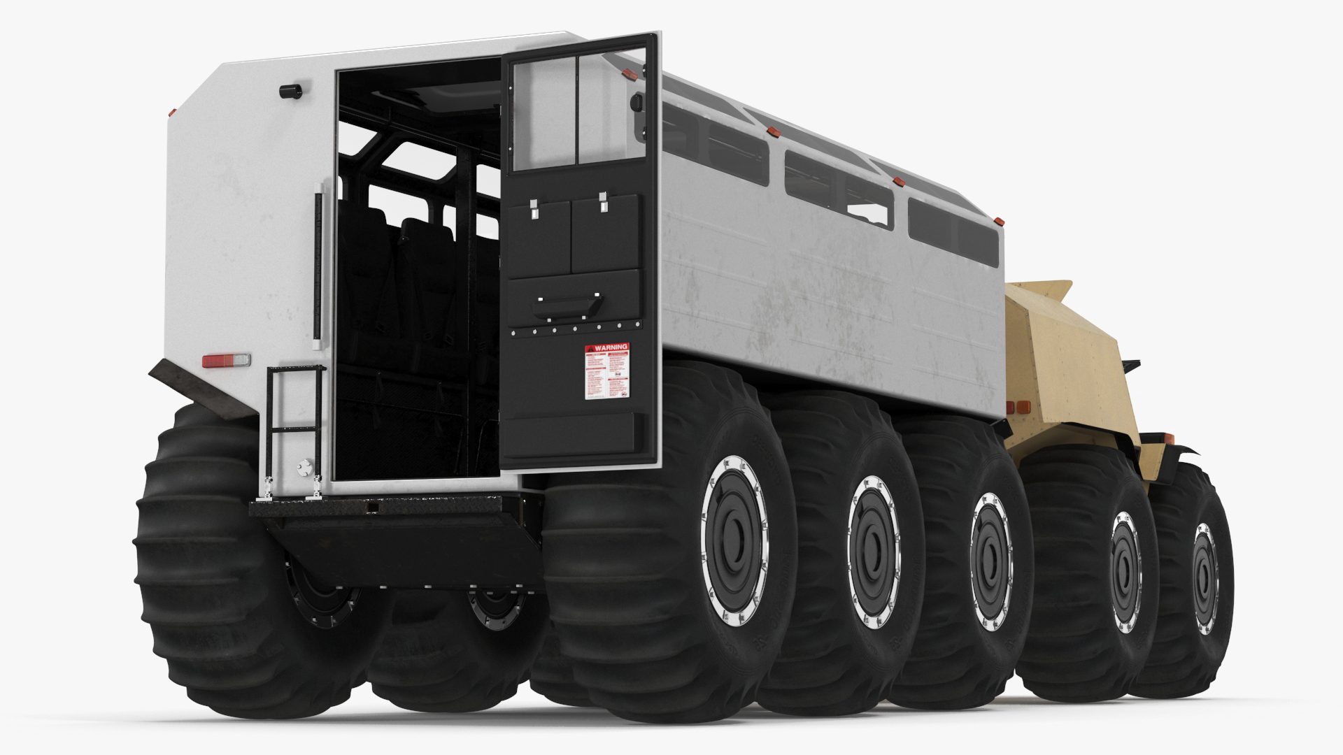 3D Sherp ATV with Trailer Light Gray model