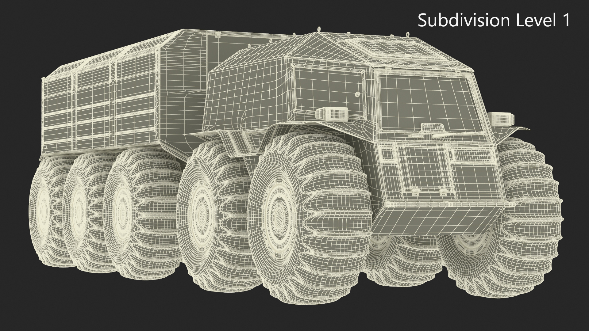 3D Sherp ATV with Trailer Light Gray model