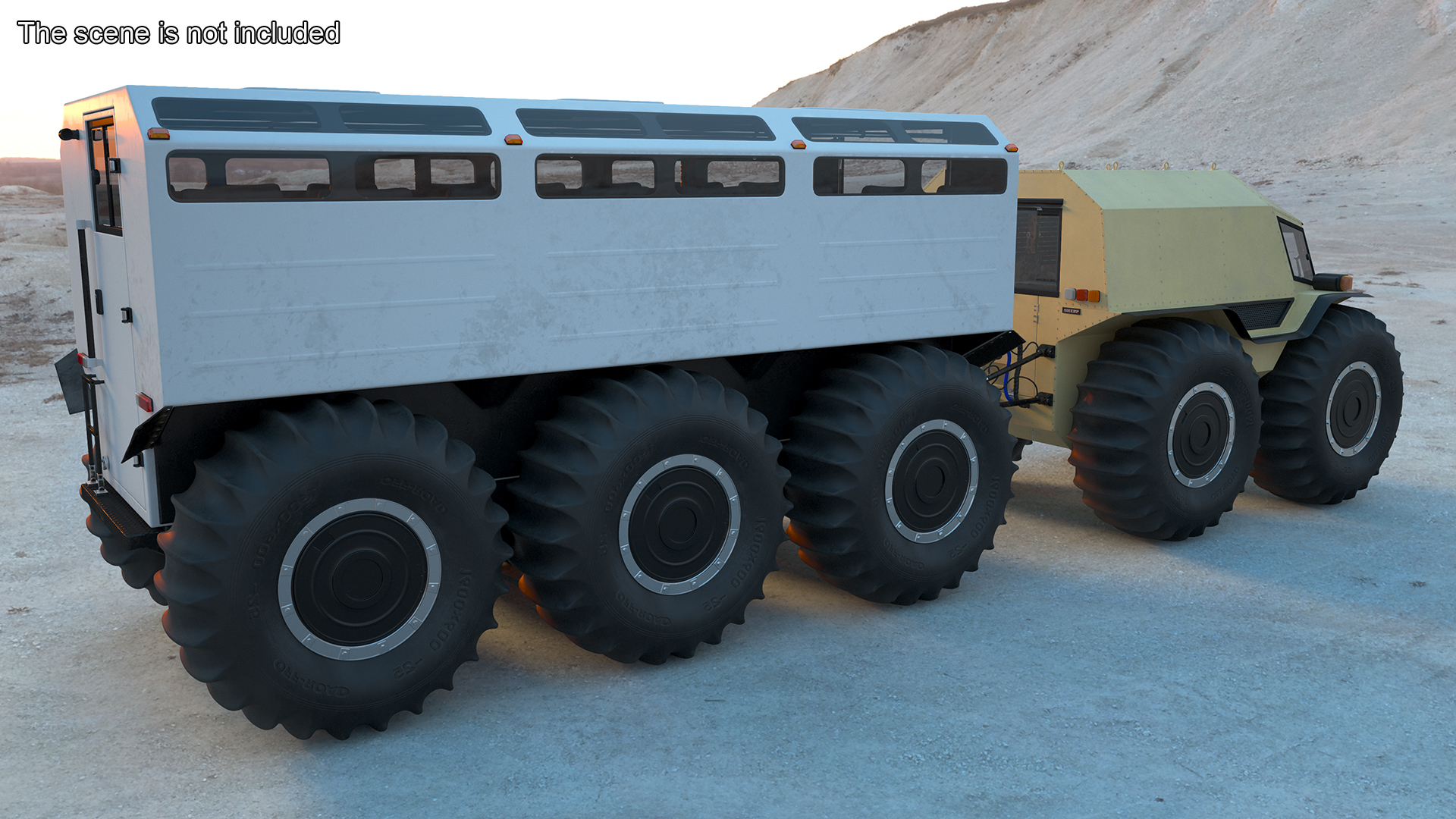 3D Sherp ATV with Trailer Light Gray model