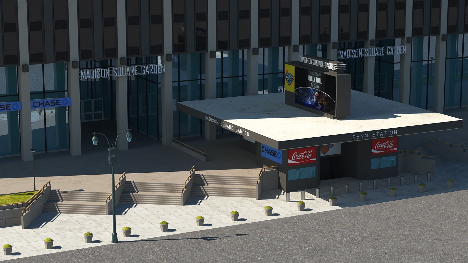 Madison Square Garden with Banners 3D model