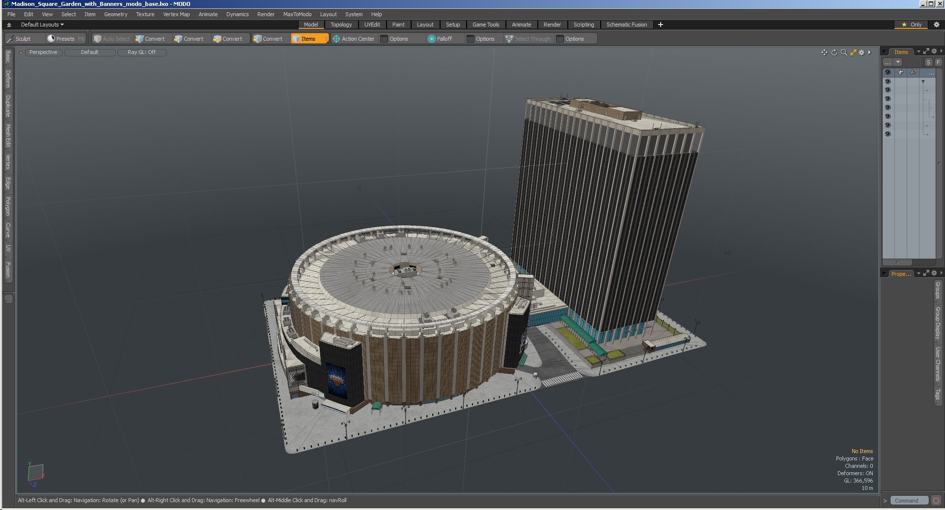 Madison Square Garden with Banners 3D model