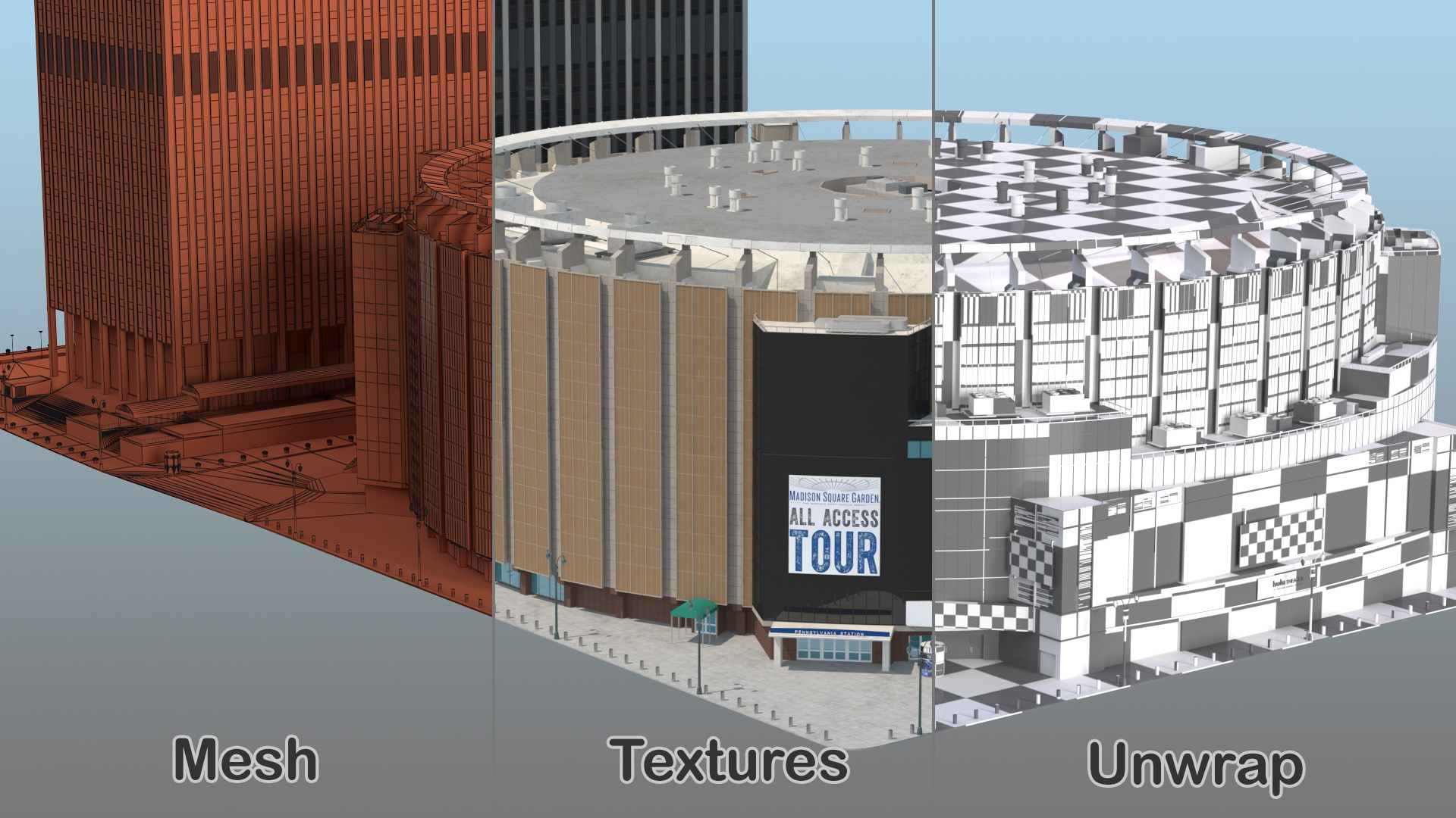 Madison Square Garden with Banners 3D model