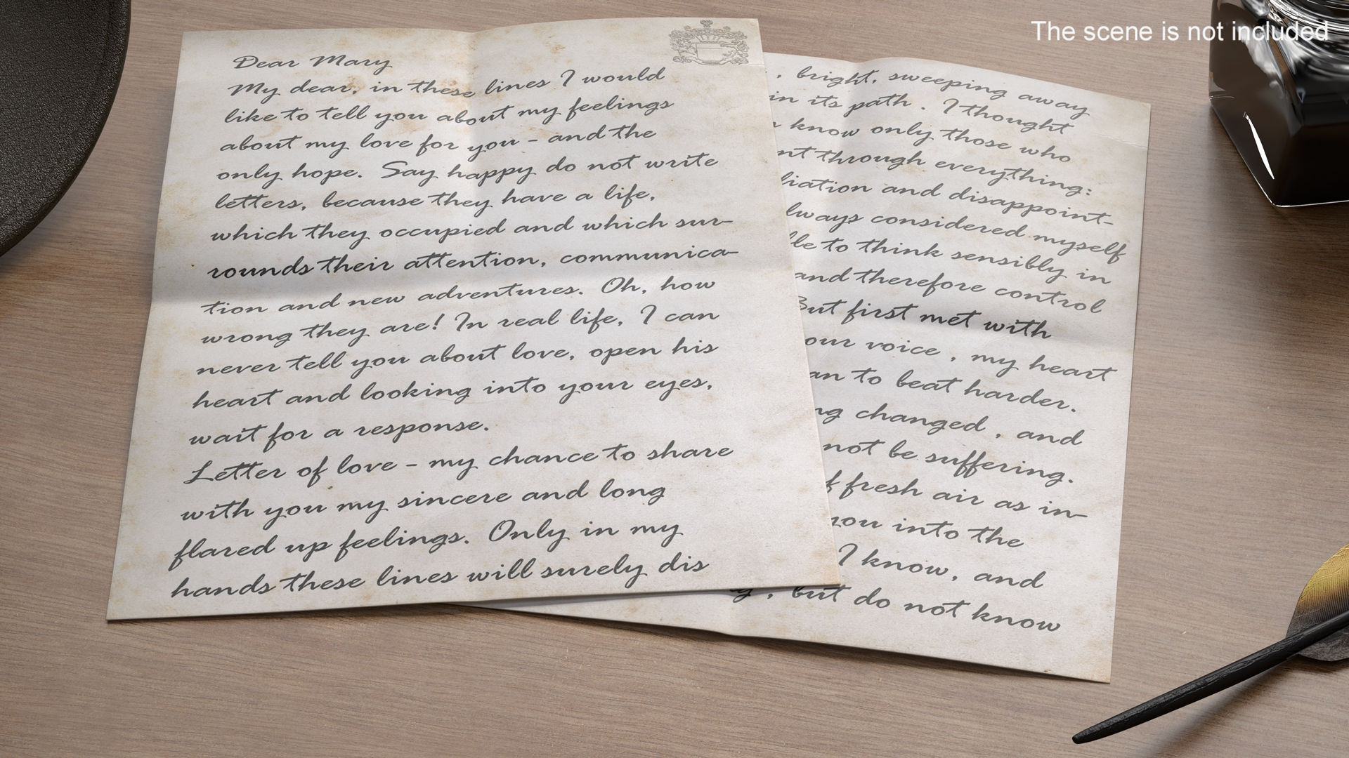 Vintage Handwritten Letters 3D