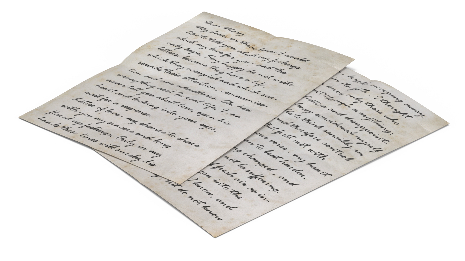 Vintage Handwritten Letters 3D