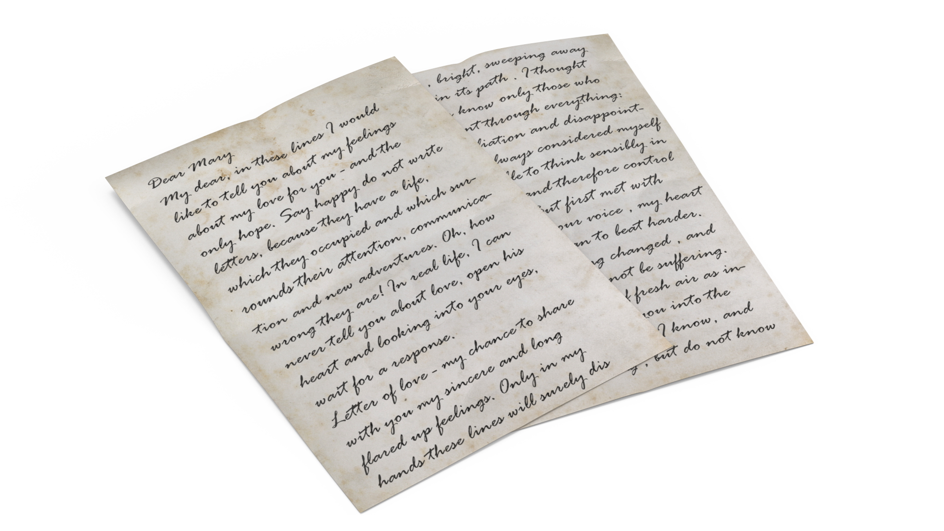 Vintage Handwritten Letters 3D