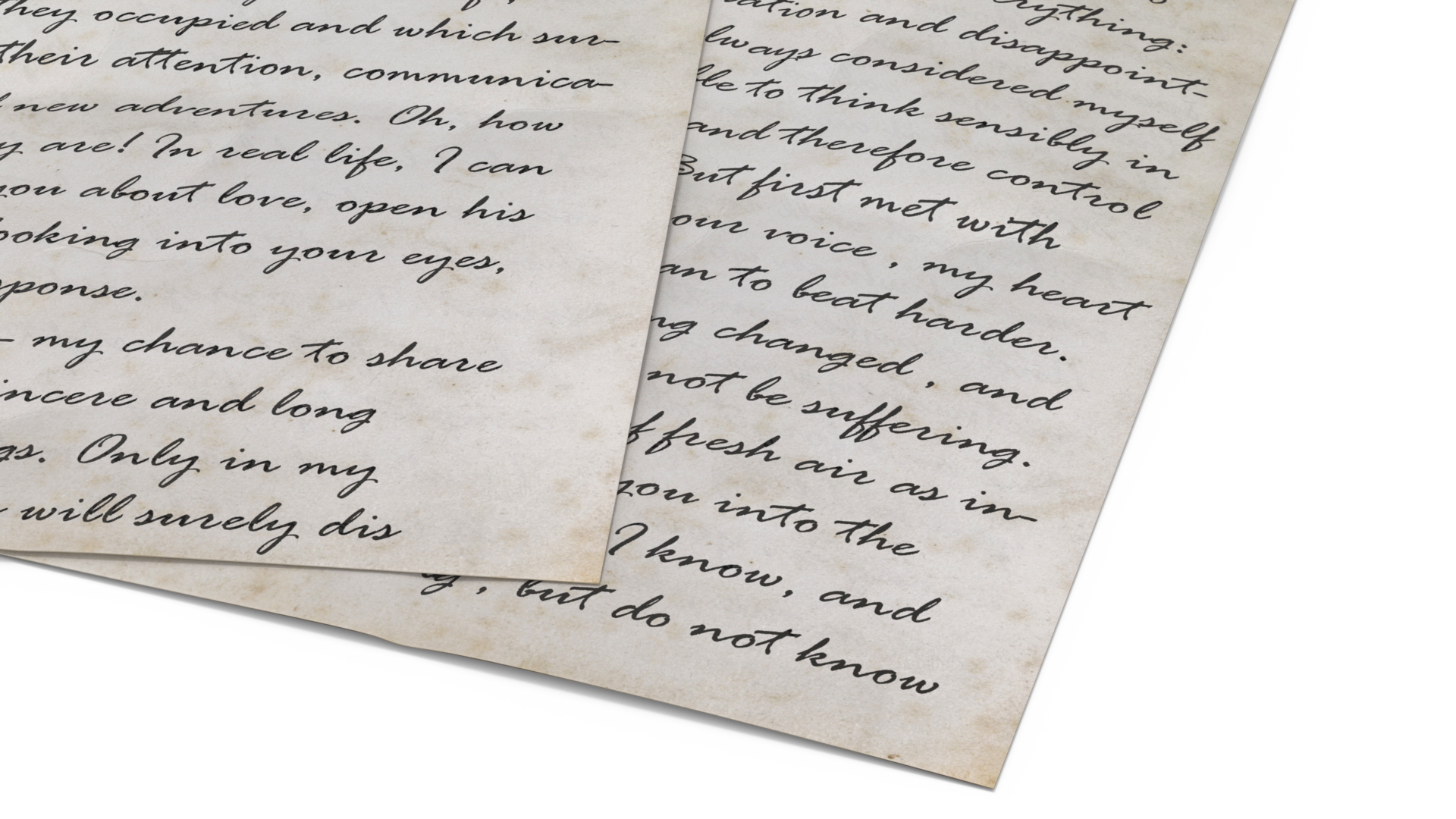 Vintage Handwritten Letters 3D