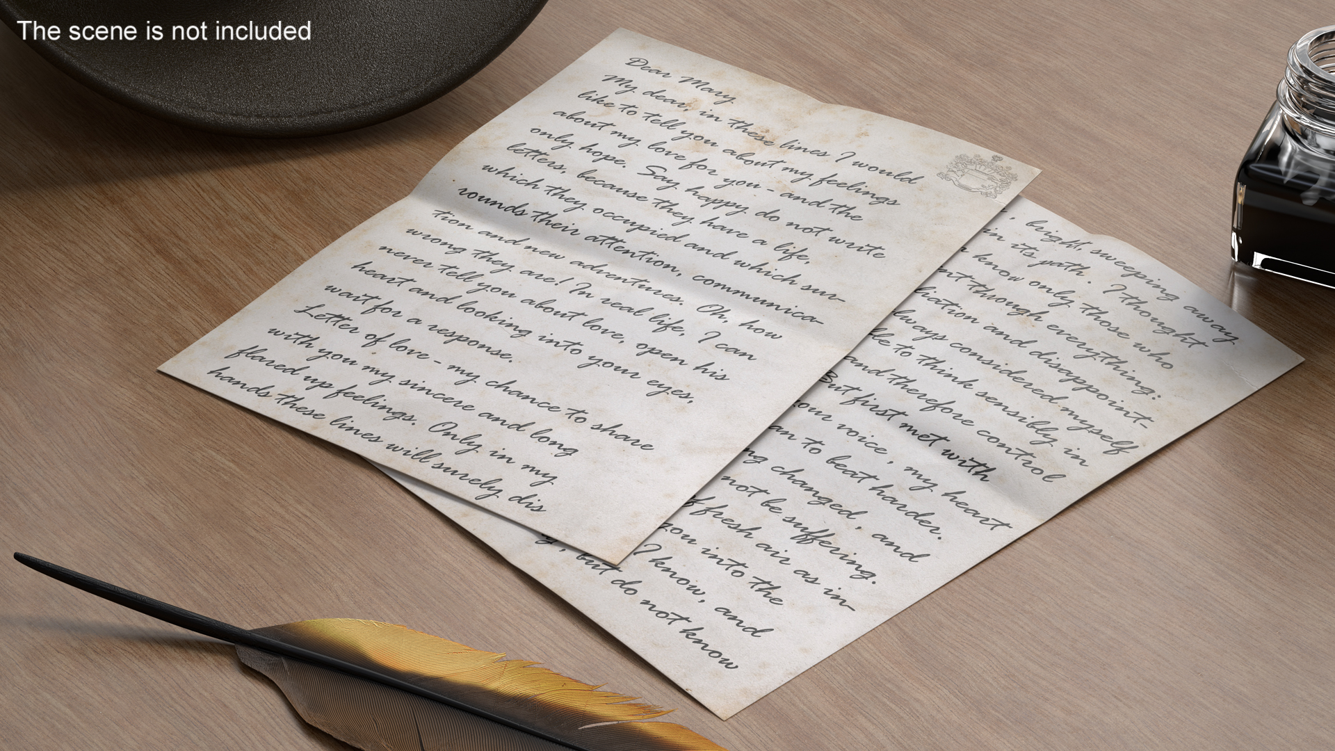 Vintage Handwritten Letters 3D