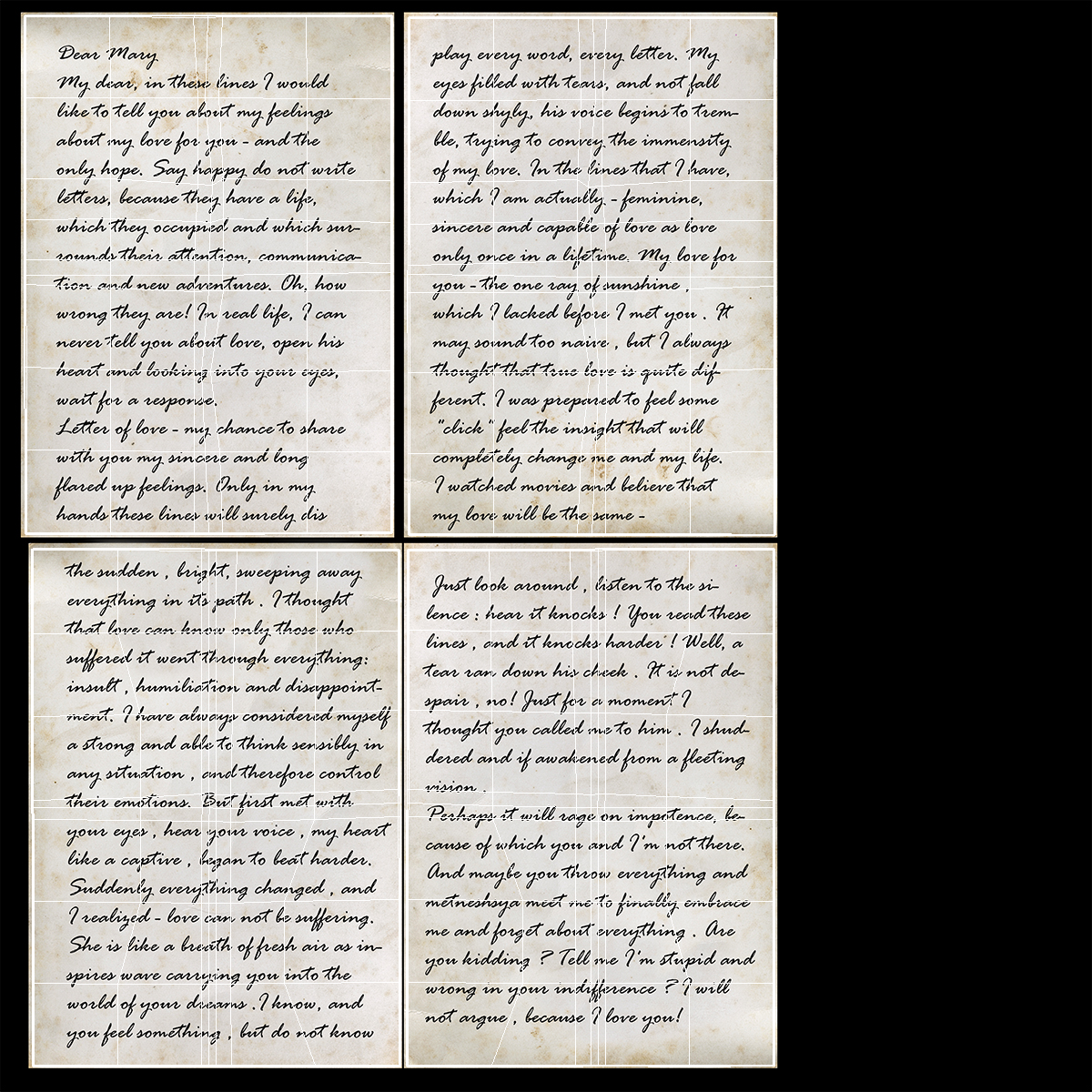 Vintage Handwritten Letters 3D