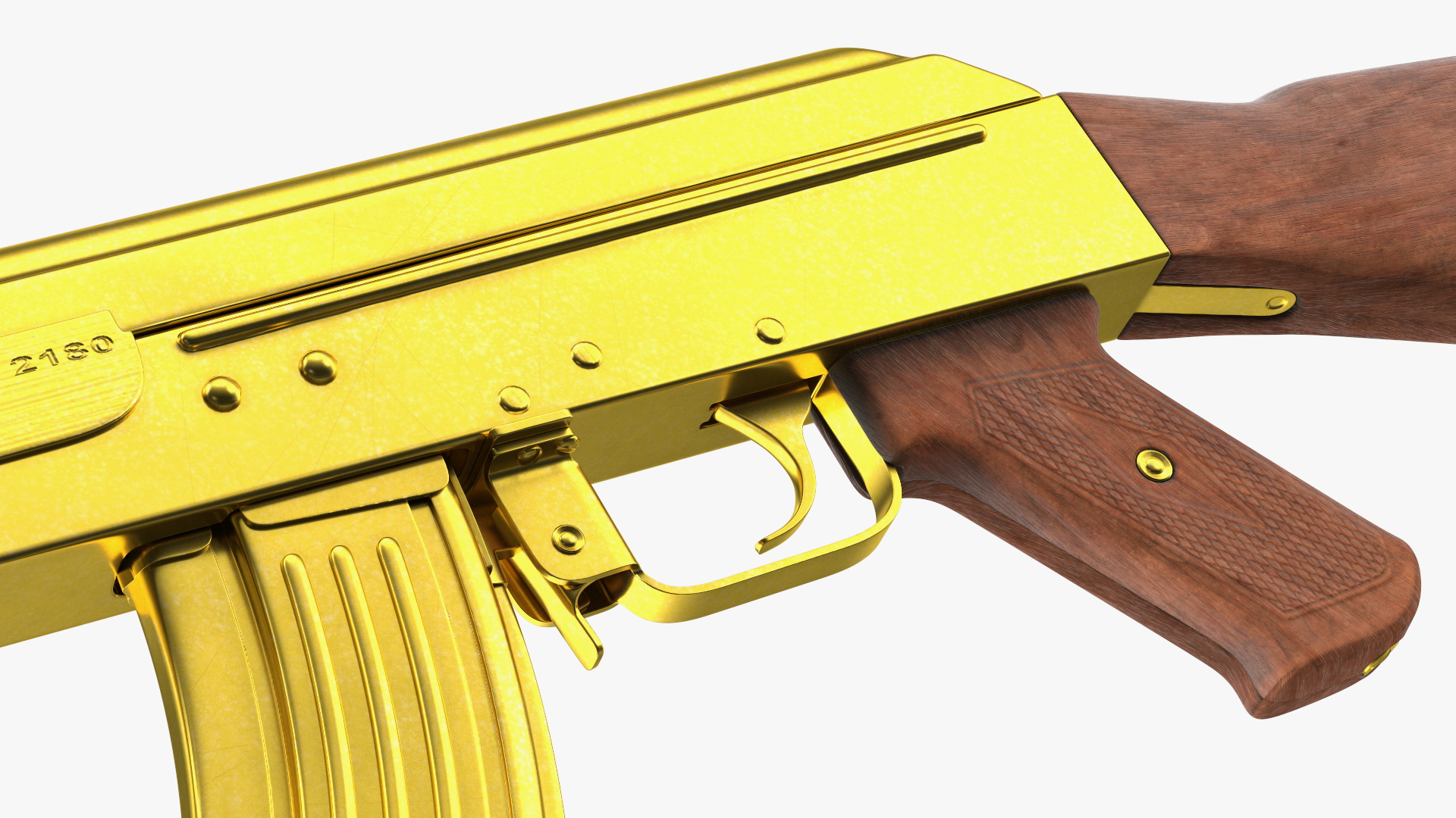 Assault Rifle AK 47 Gold 3D model