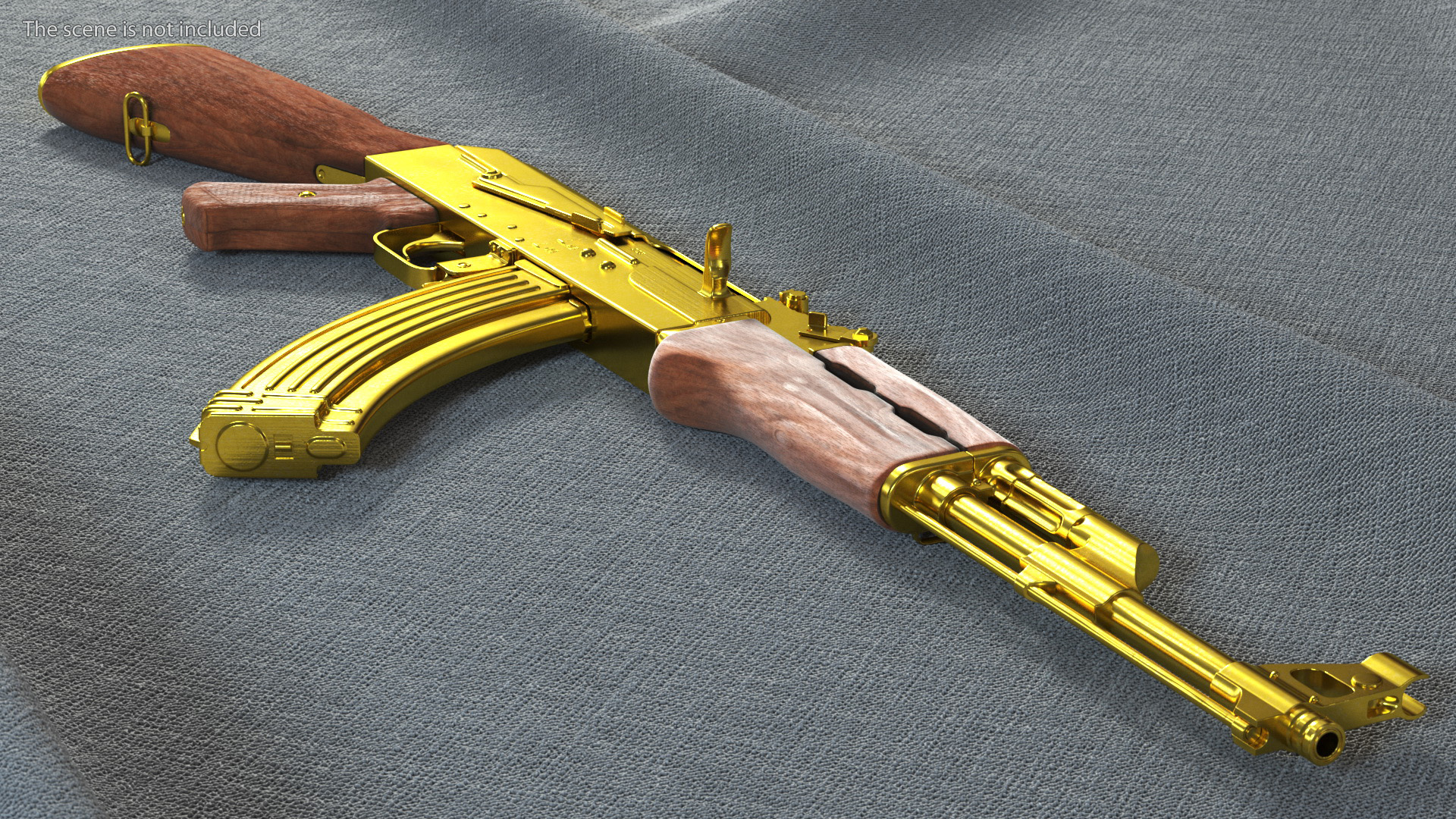 Assault Rifle AK 47 Gold 3D model