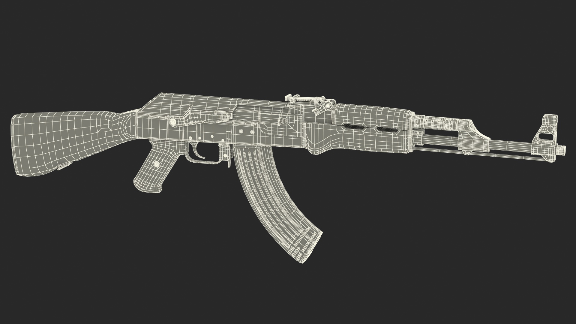 Assault Rifle AK 47 Gold 3D model