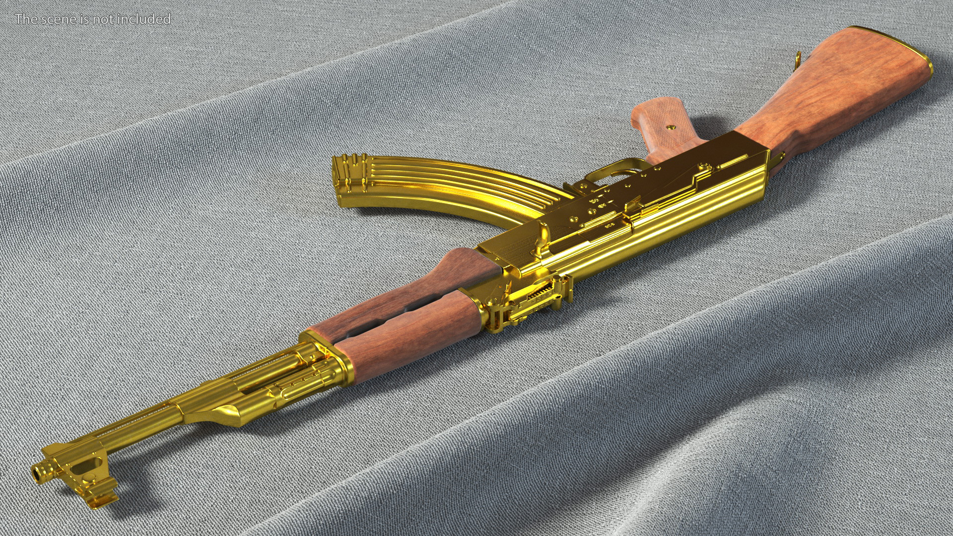 Assault Rifle AK 47 Gold 3D model