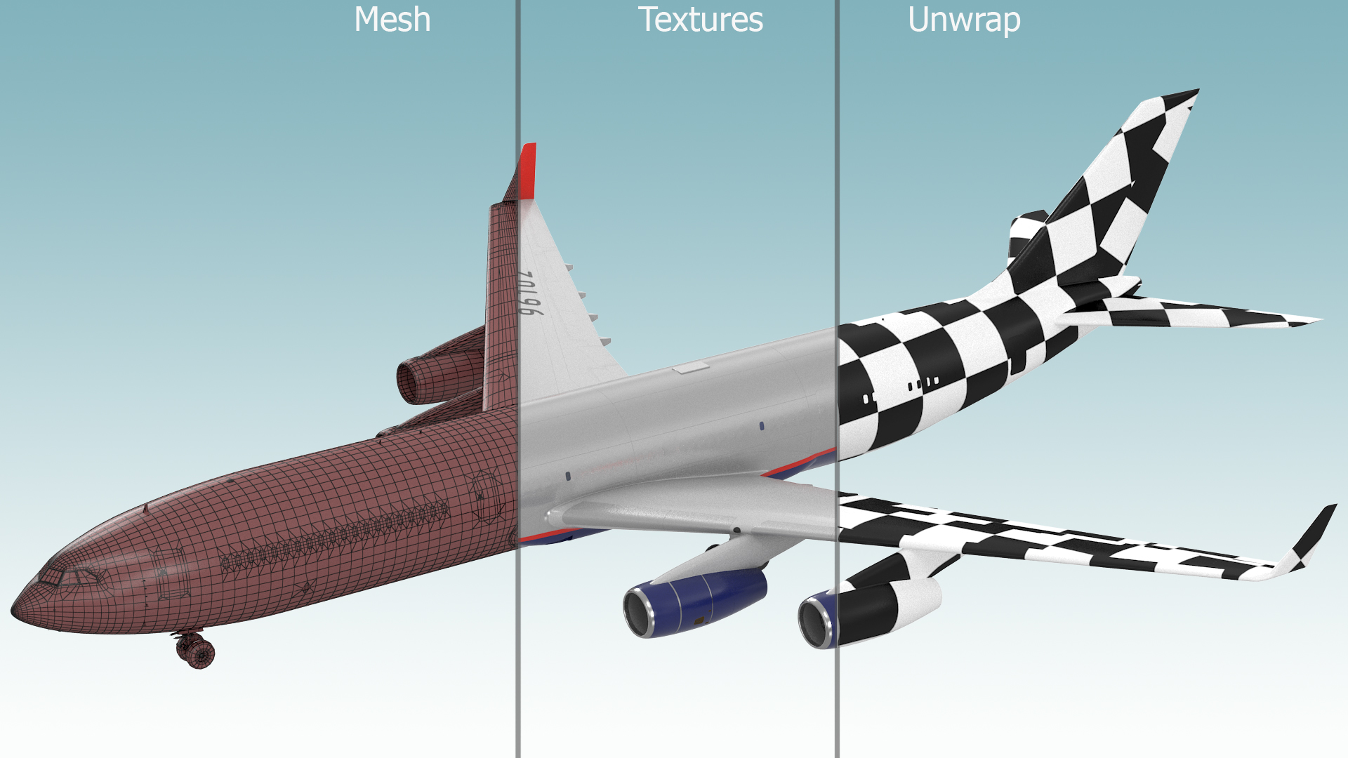 IL-96-400 Aeroflot Simple Interior 3D model