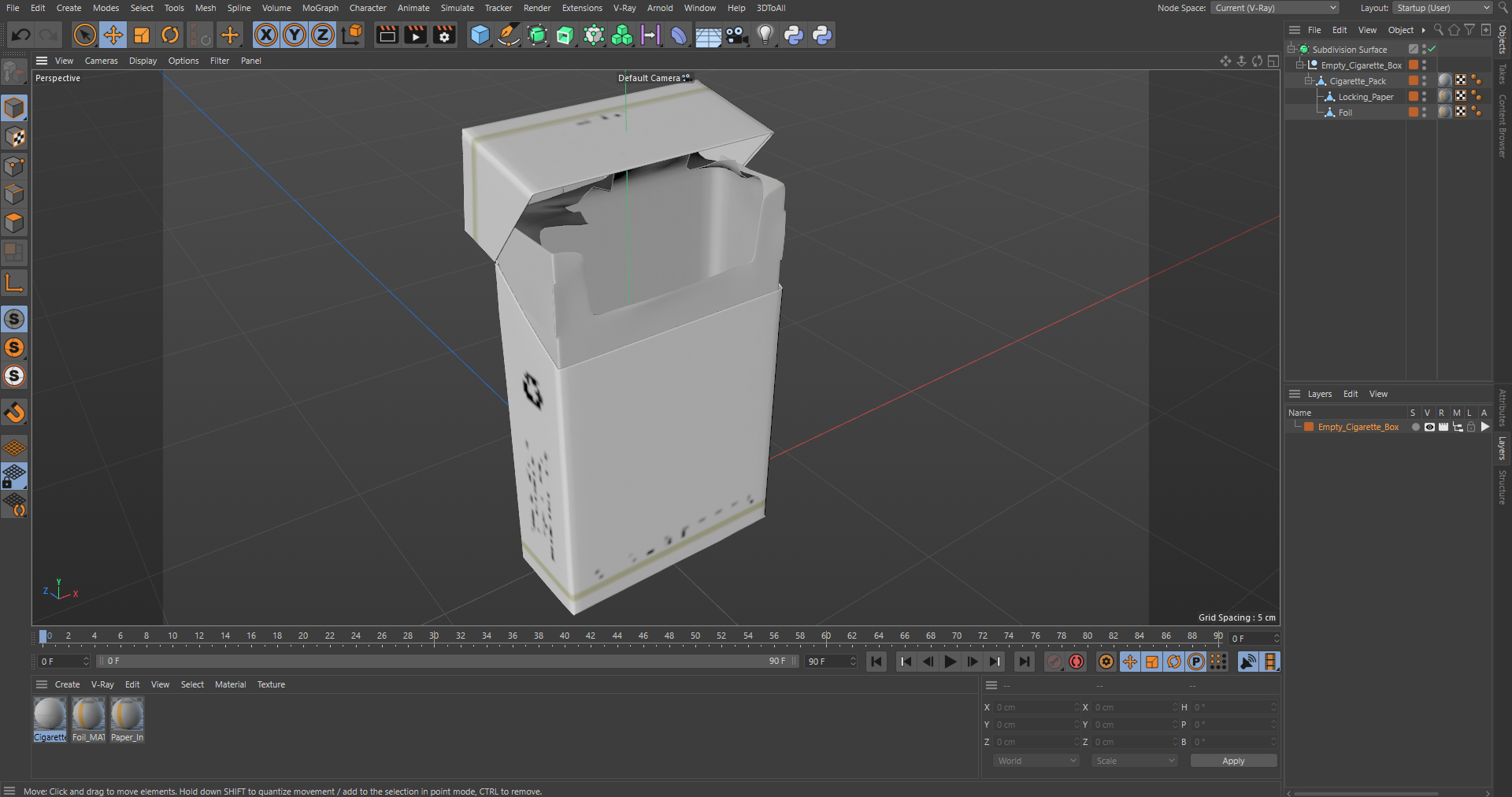 Empty Cigarette Box 3D model