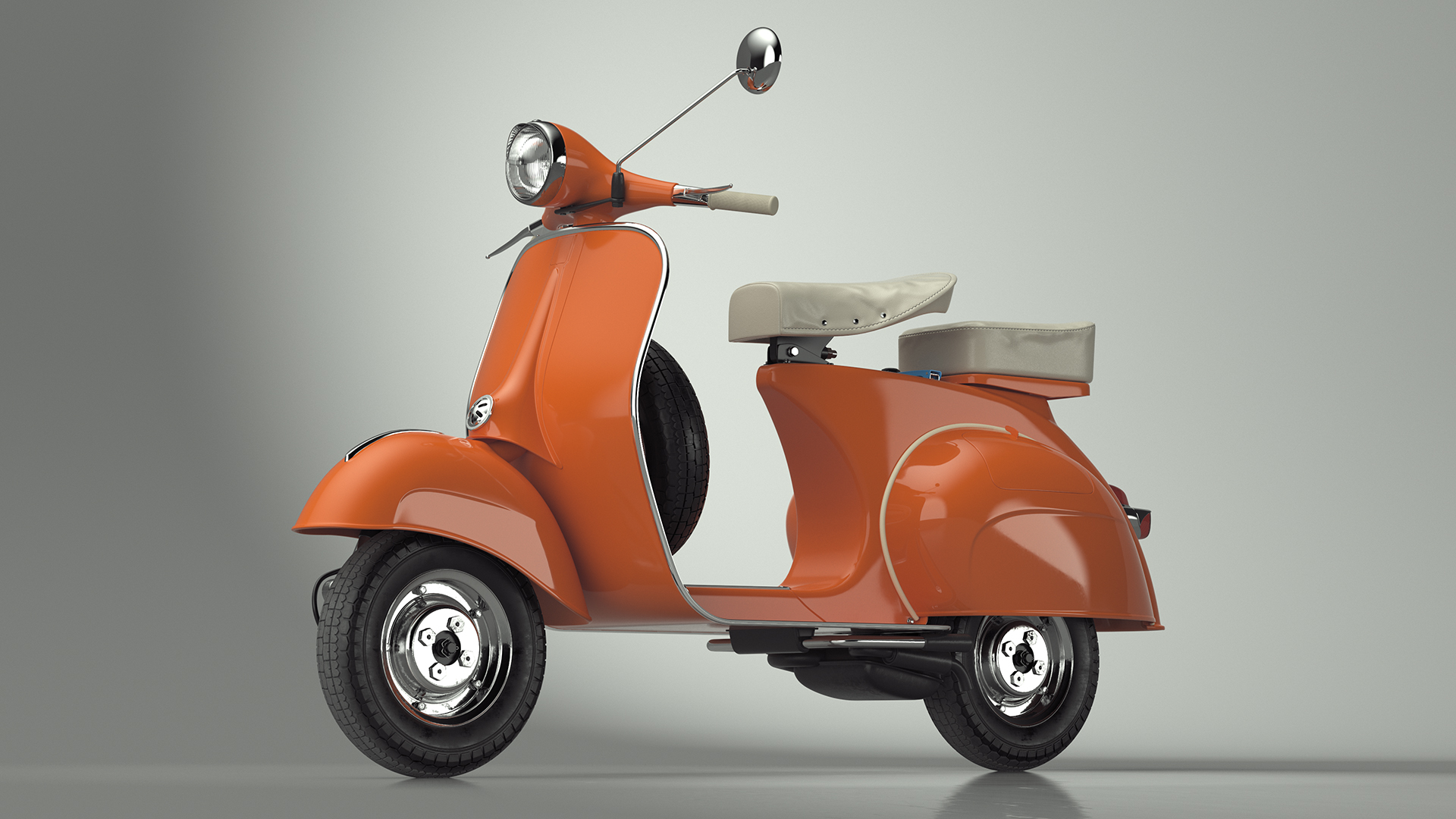 Vintage Scooter Orange 3D