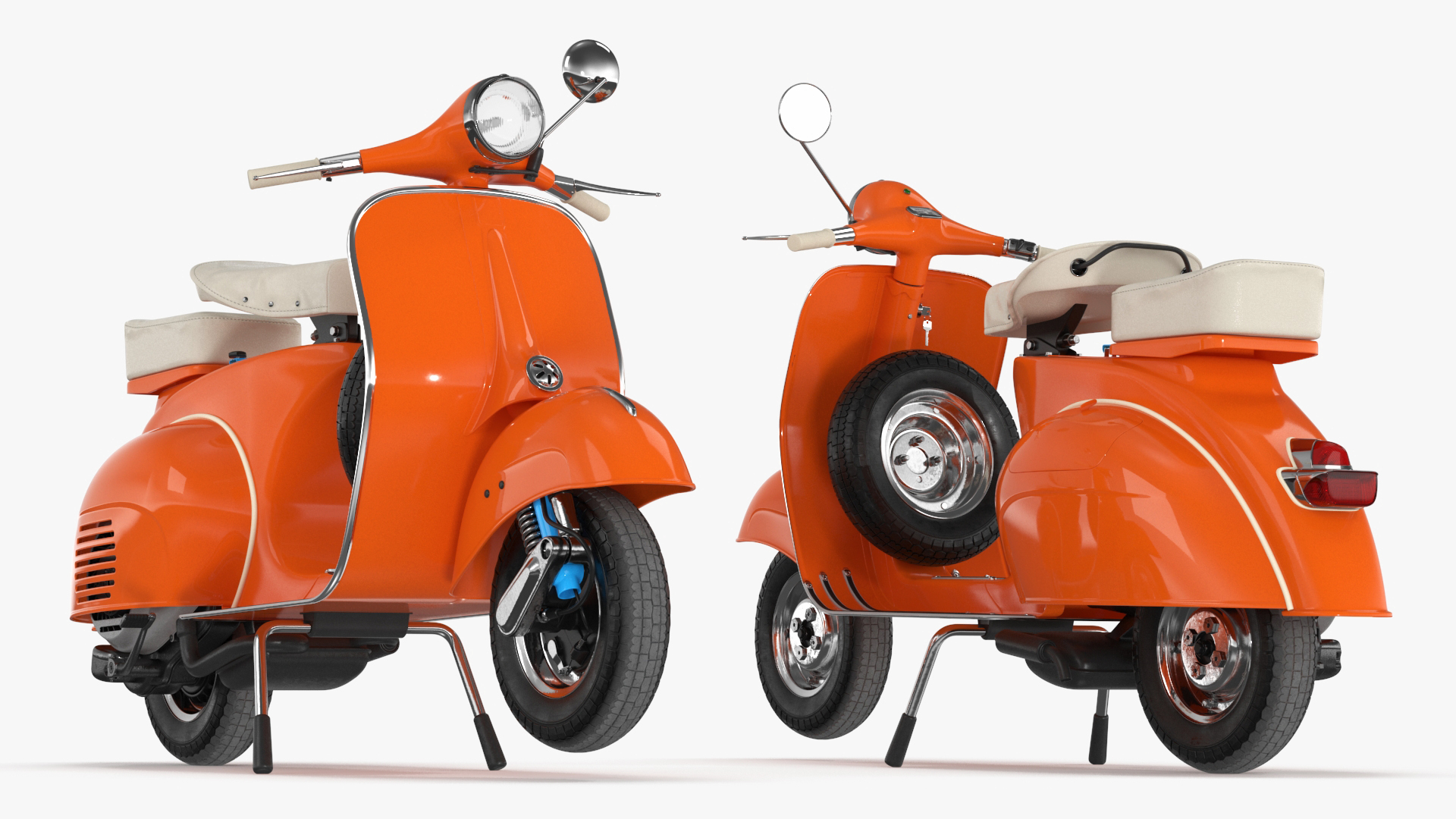 Vintage Scooter Orange 3D