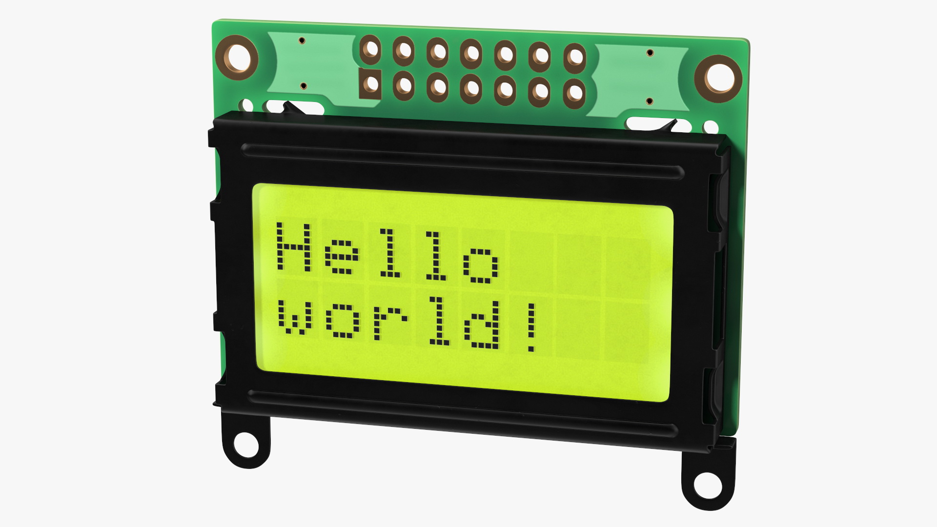 3D model Character LCD Display Green ON