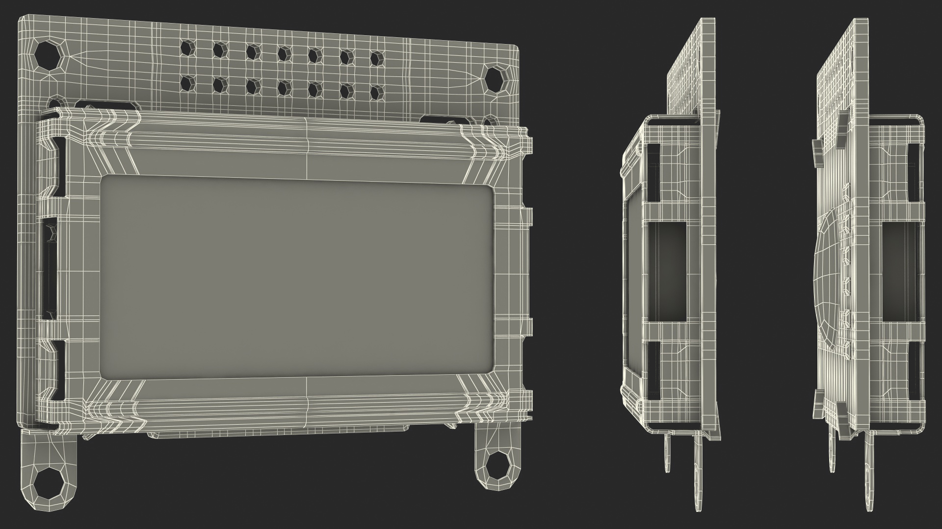 3D model Character LCD Display Green ON