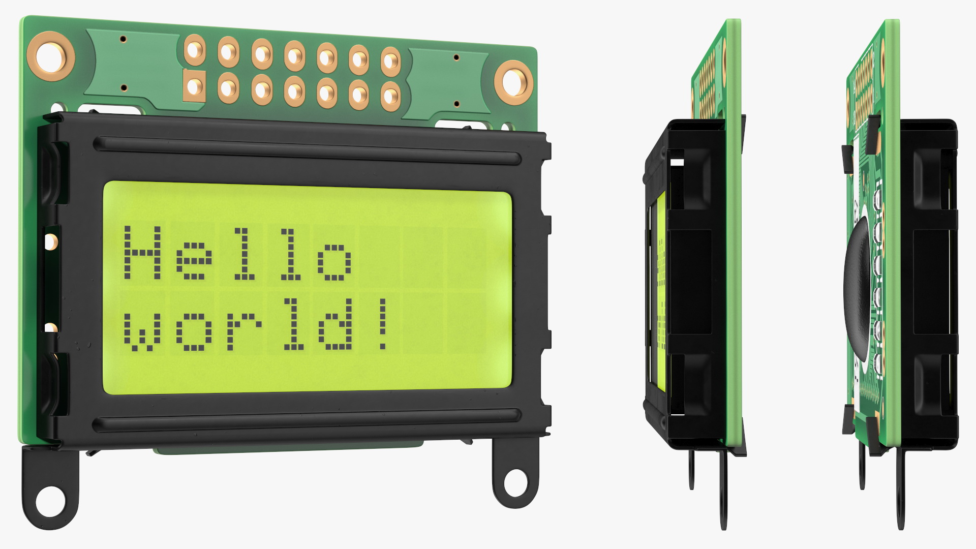 3D model Character LCD Display Green ON