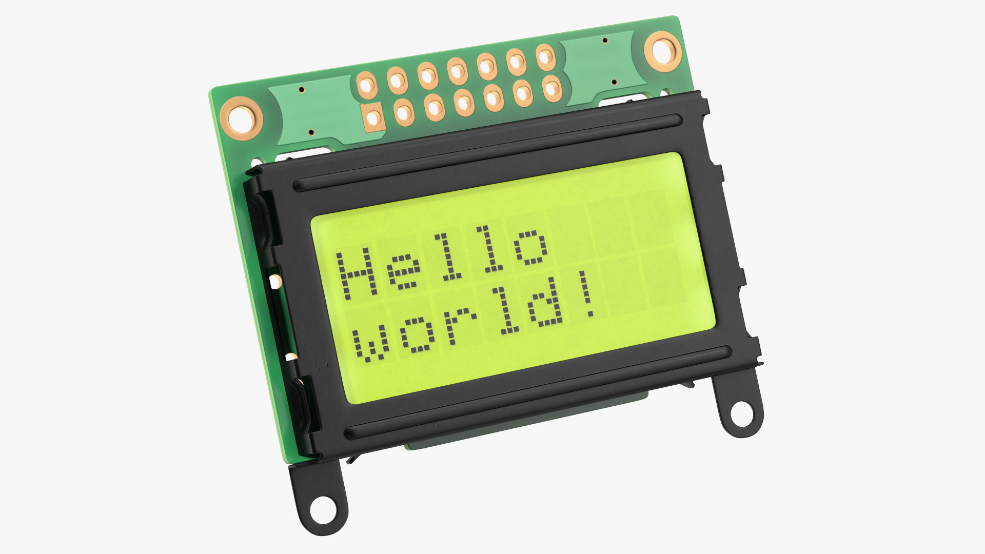 3D model Character LCD Display Green ON