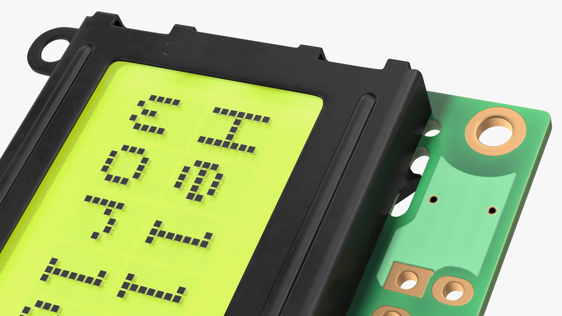 3D model Character LCD Display Green ON