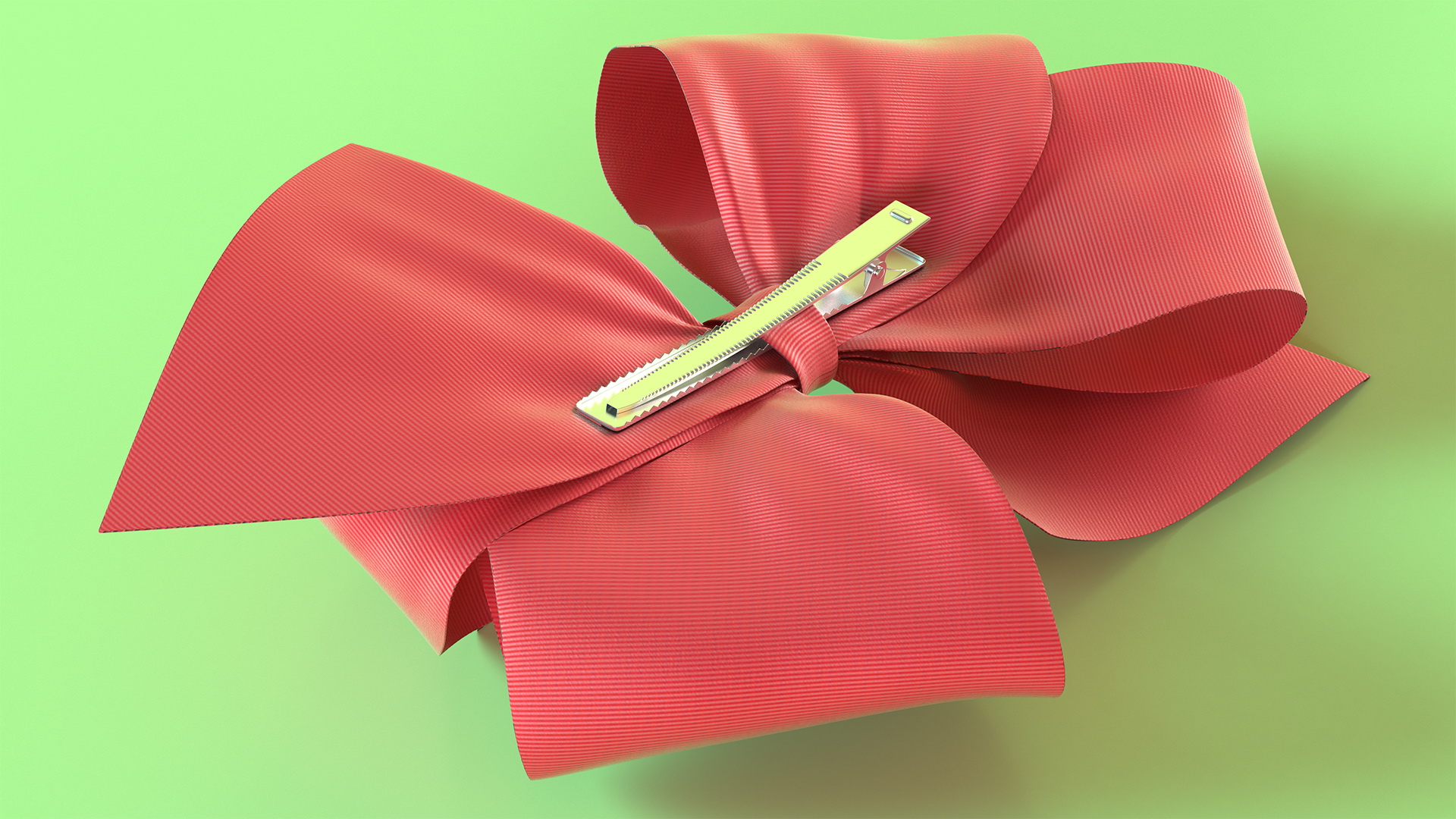 Large Hair Bow with Alligator Clip 3D model