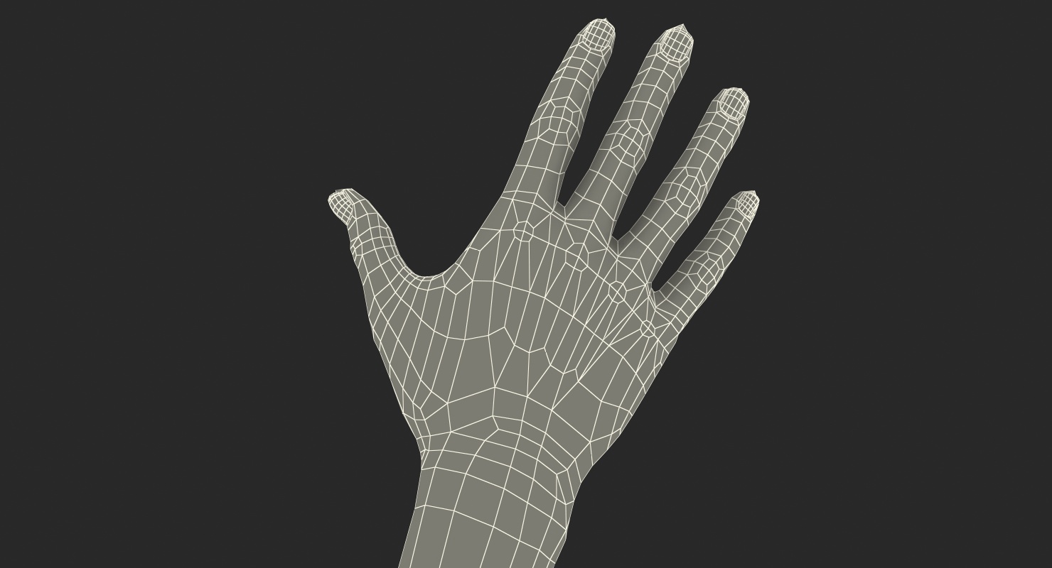 3D Mongoloid Female Hand Rigged model