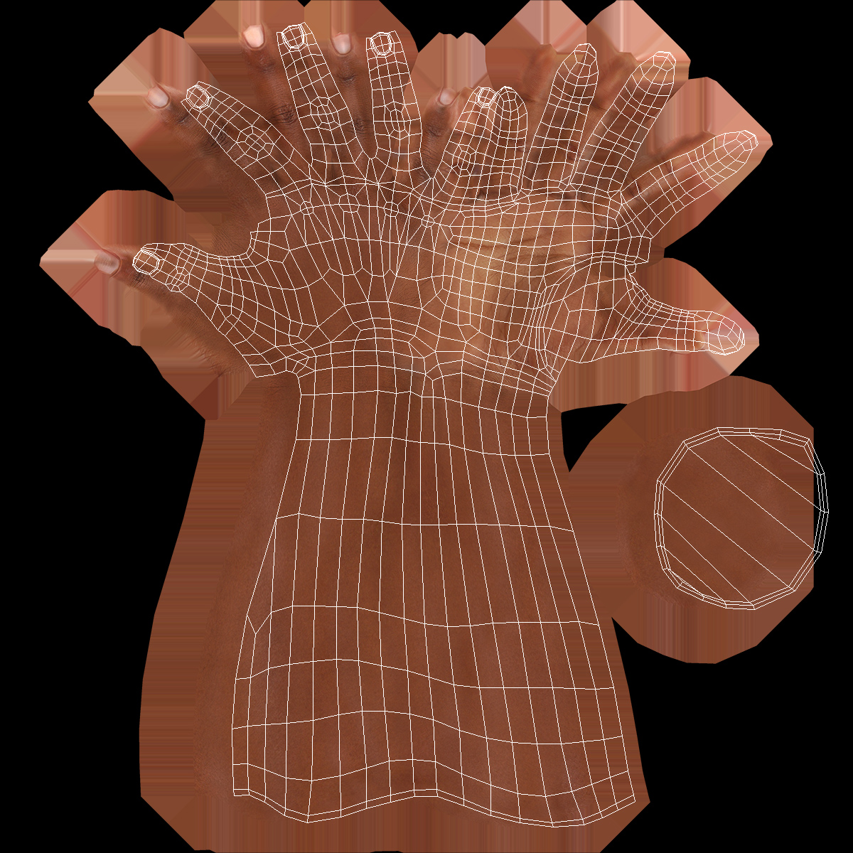 3D Mongoloid Female Hand Rigged model