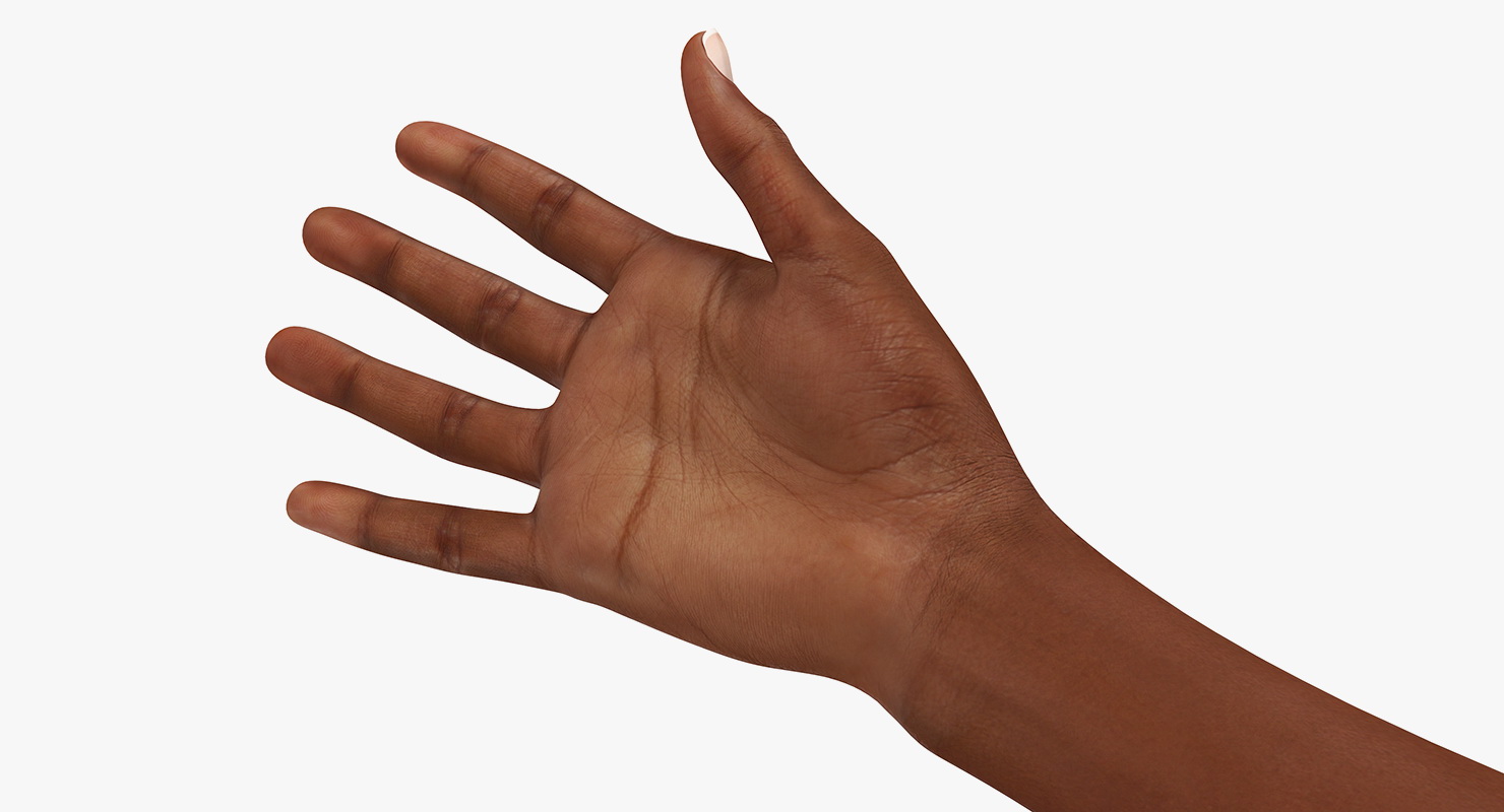 3D Mongoloid Female Hand Rigged model