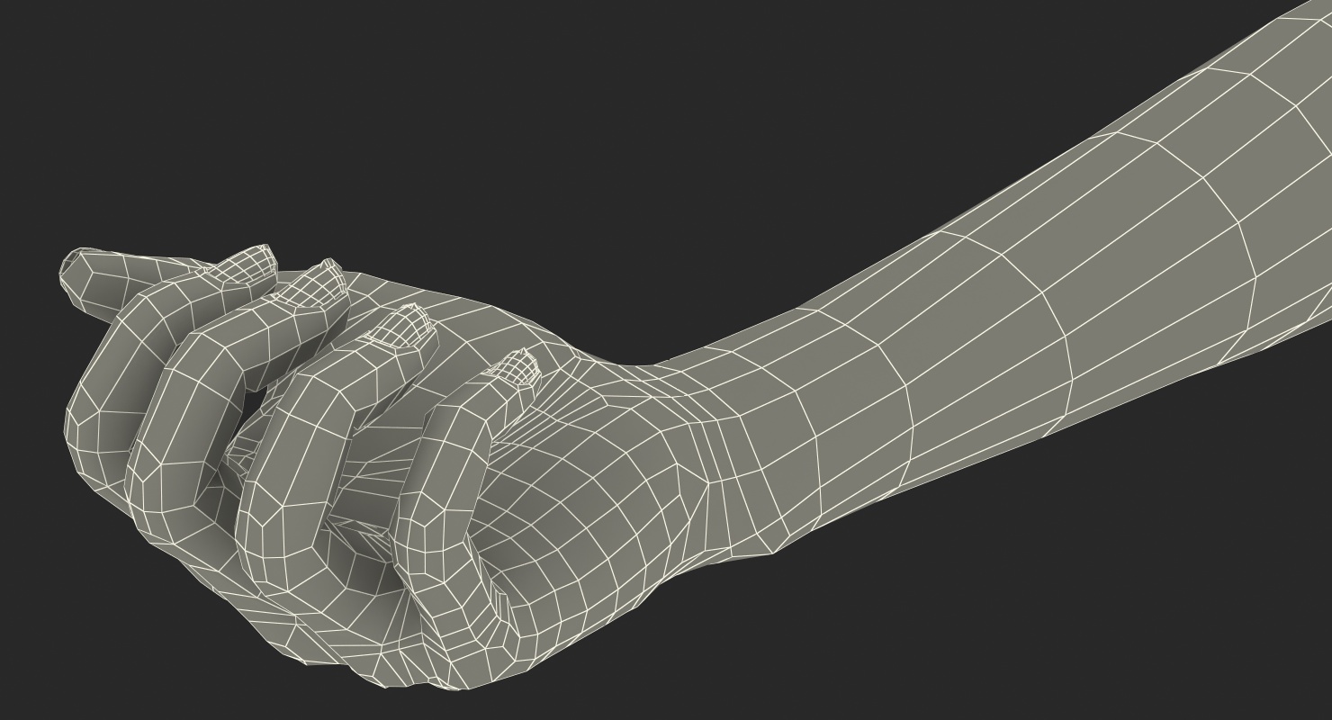 3D Mongoloid Female Hand Rigged model