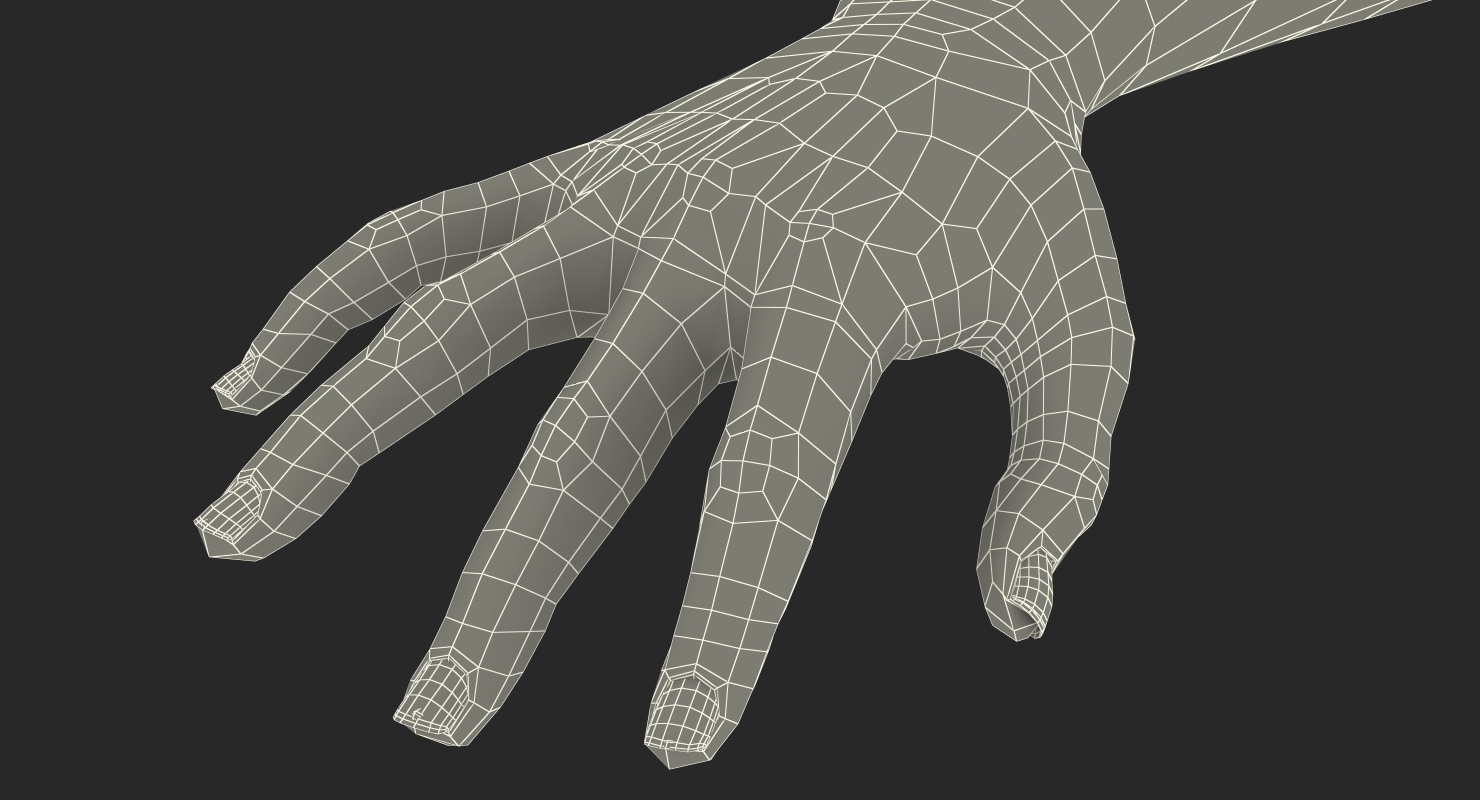 3D Mongoloid Female Hand Rigged model